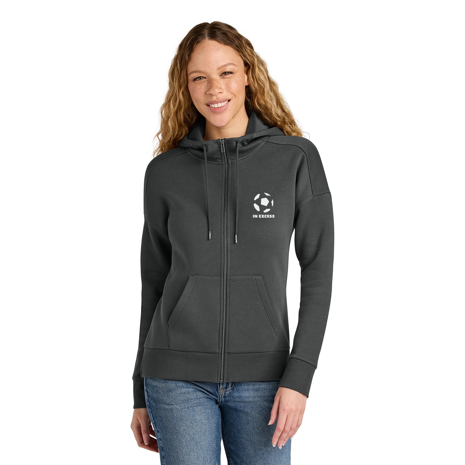 District Decorated Women’s Perfect Weight Fleece Drop Shoulder FullZip Hoodie