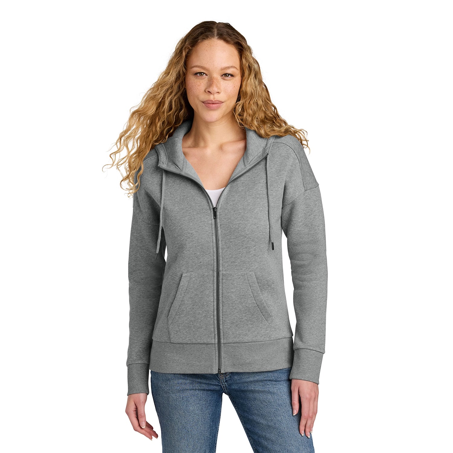 District Decorated Women’s Perfect Weight Fleece Drop Shoulder FullZip Hoodie