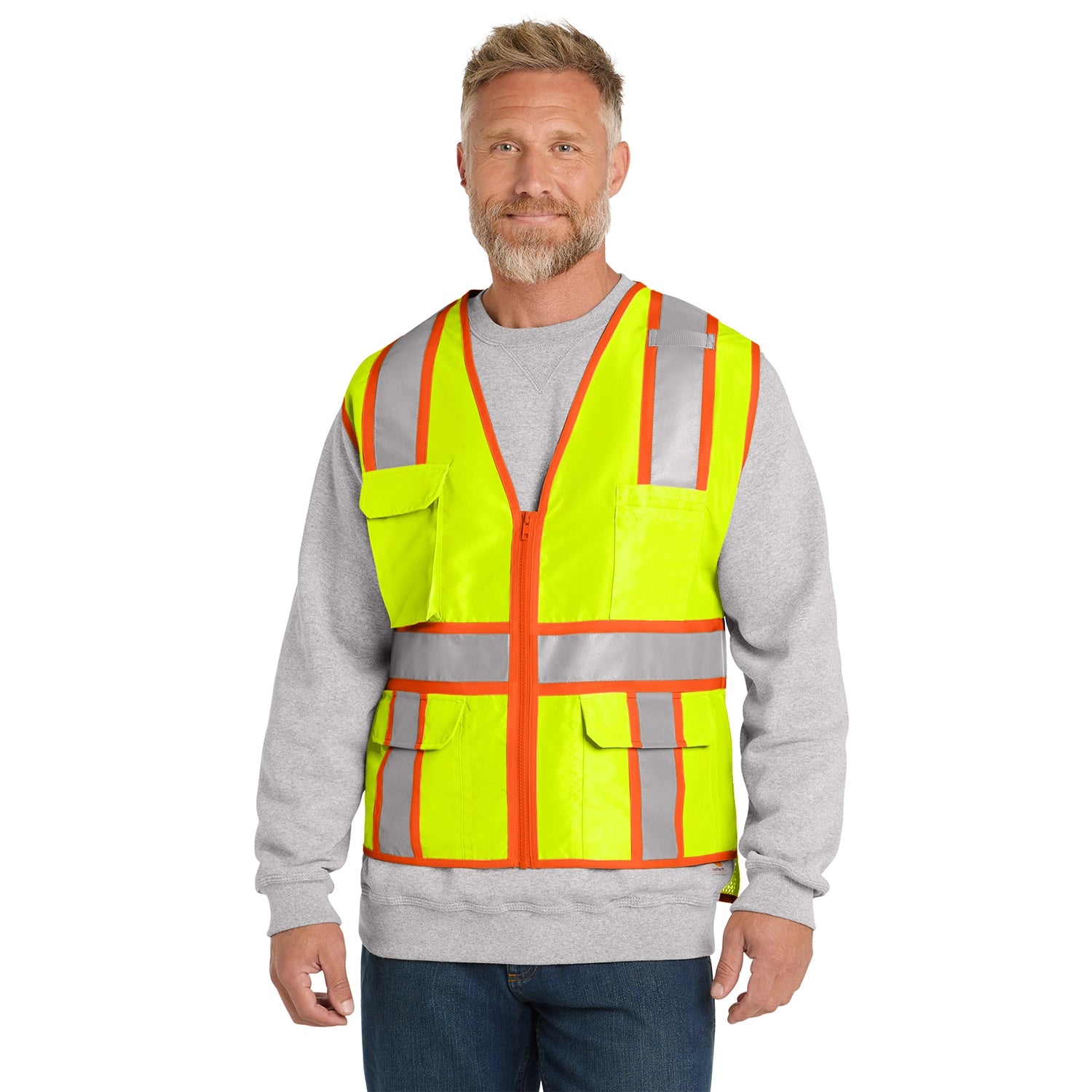 CornerStone Decorated ANSI 107 Class 2 Surveyor Zippered TwoTone Vest