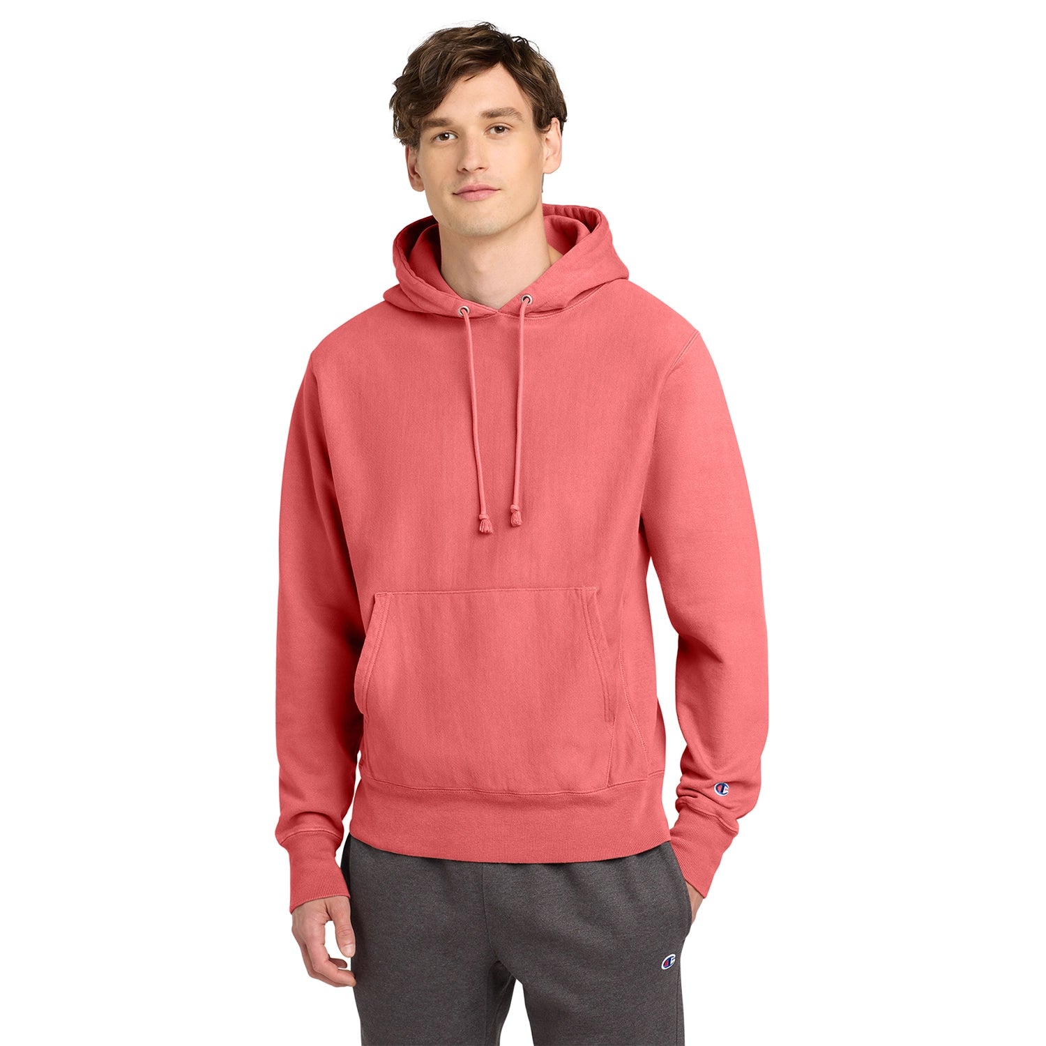 Champion Decorated Reverse Weave GarmentDyed Hooded Sweatshirt
