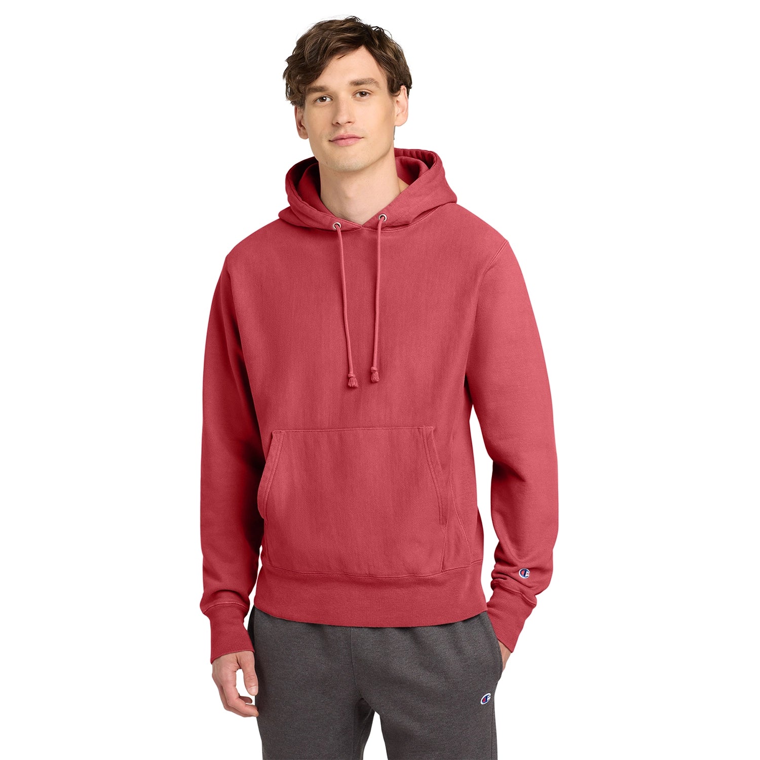 Champion Decorated Reverse Weave GarmentDyed Hooded Sweatshirt