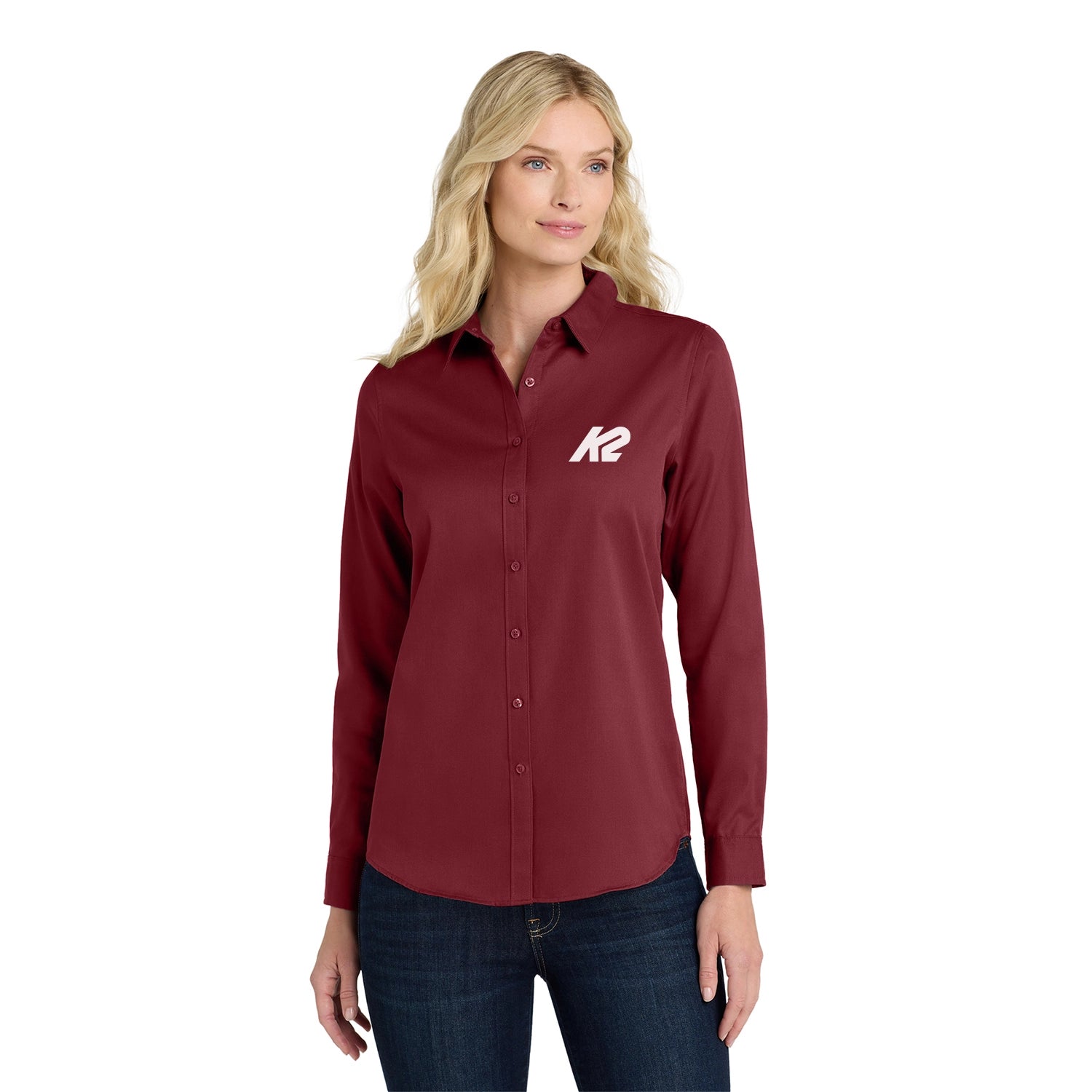 Port Authority Women's Long Sleeve SuperPro Embroidered React Twill Shirt