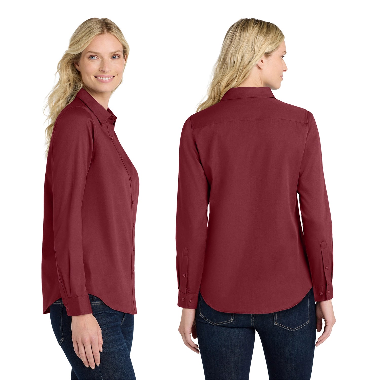 Port Authority Women's Long Sleeve SuperPro Embroidered React Twill Shirt