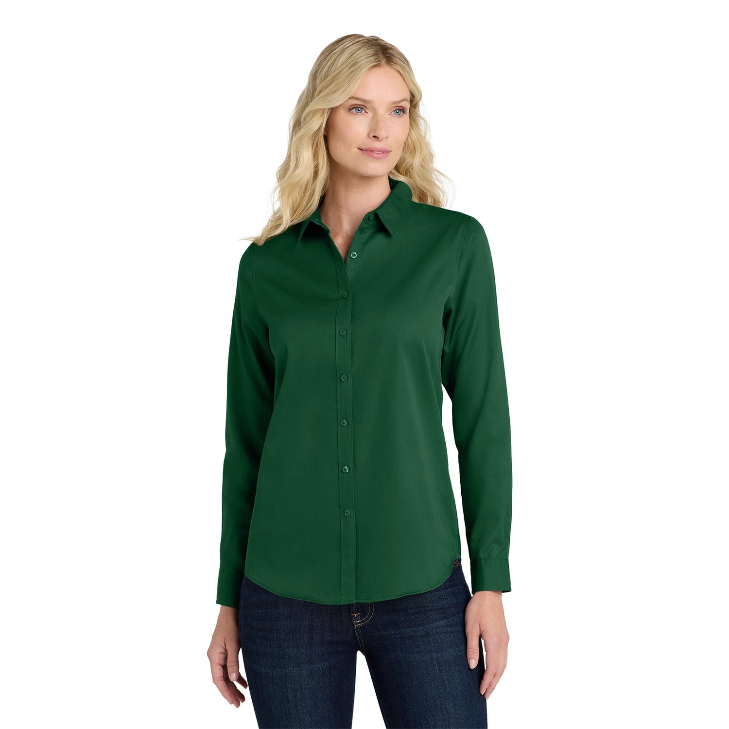 Port Authority Women's Long Sleeve SuperPro Embroidered React Twill Shirt