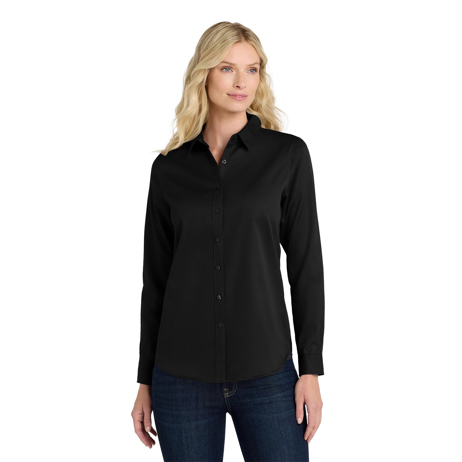 Port Authority Women's Long Sleeve SuperPro Embroidered React Twill Shirt
