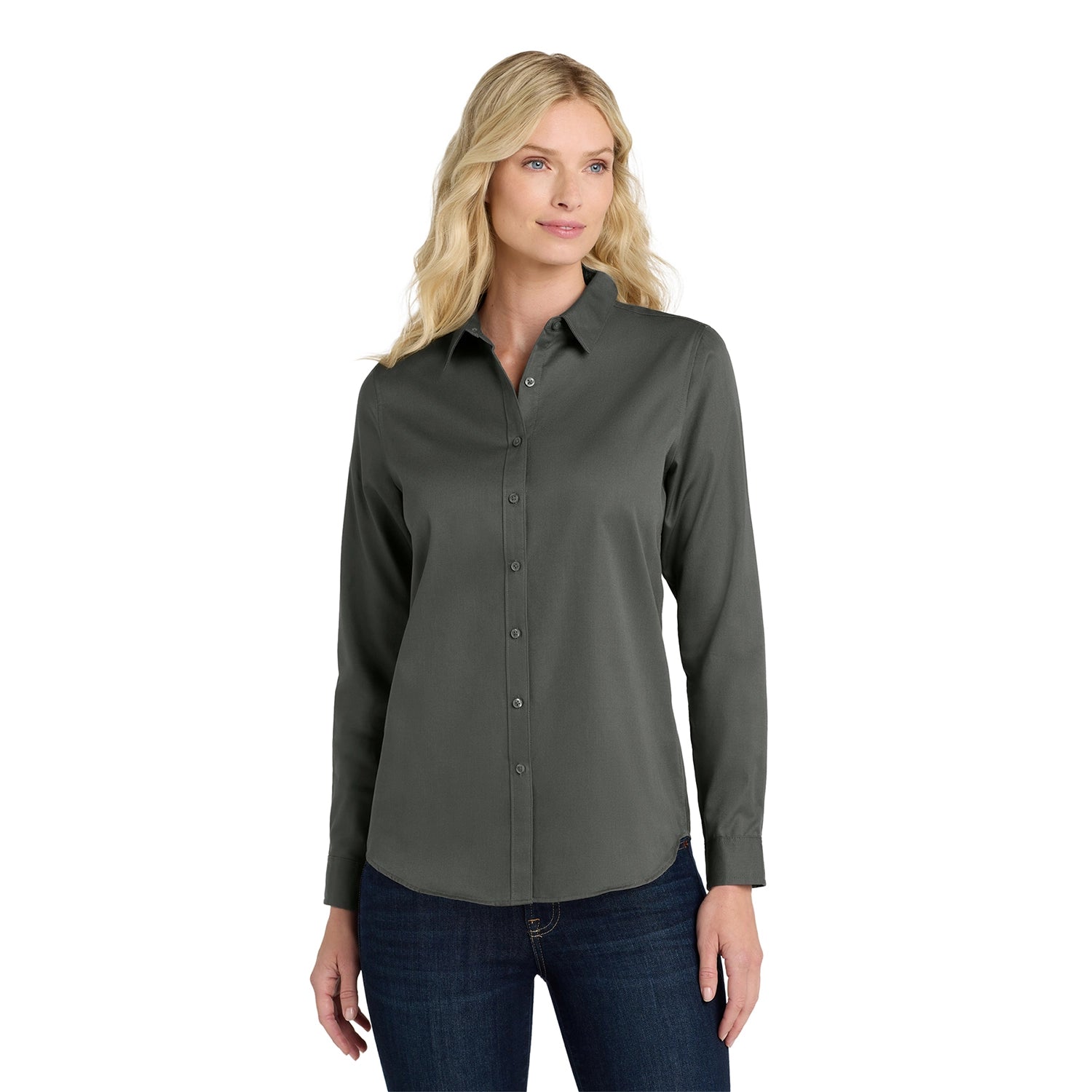 Port Authority Women's Long Sleeve SuperPro Embroidered React Twill Shirt