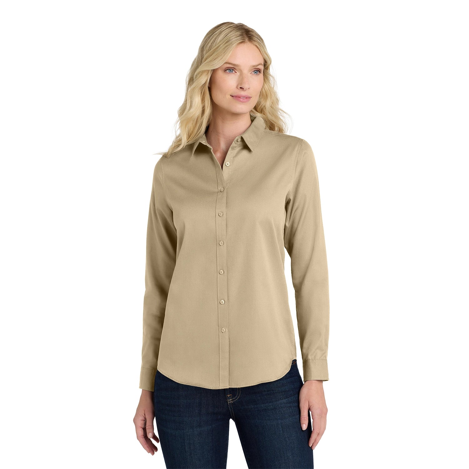 Port Authority Women's Long Sleeve SuperPro Embroidered React Twill Shirt