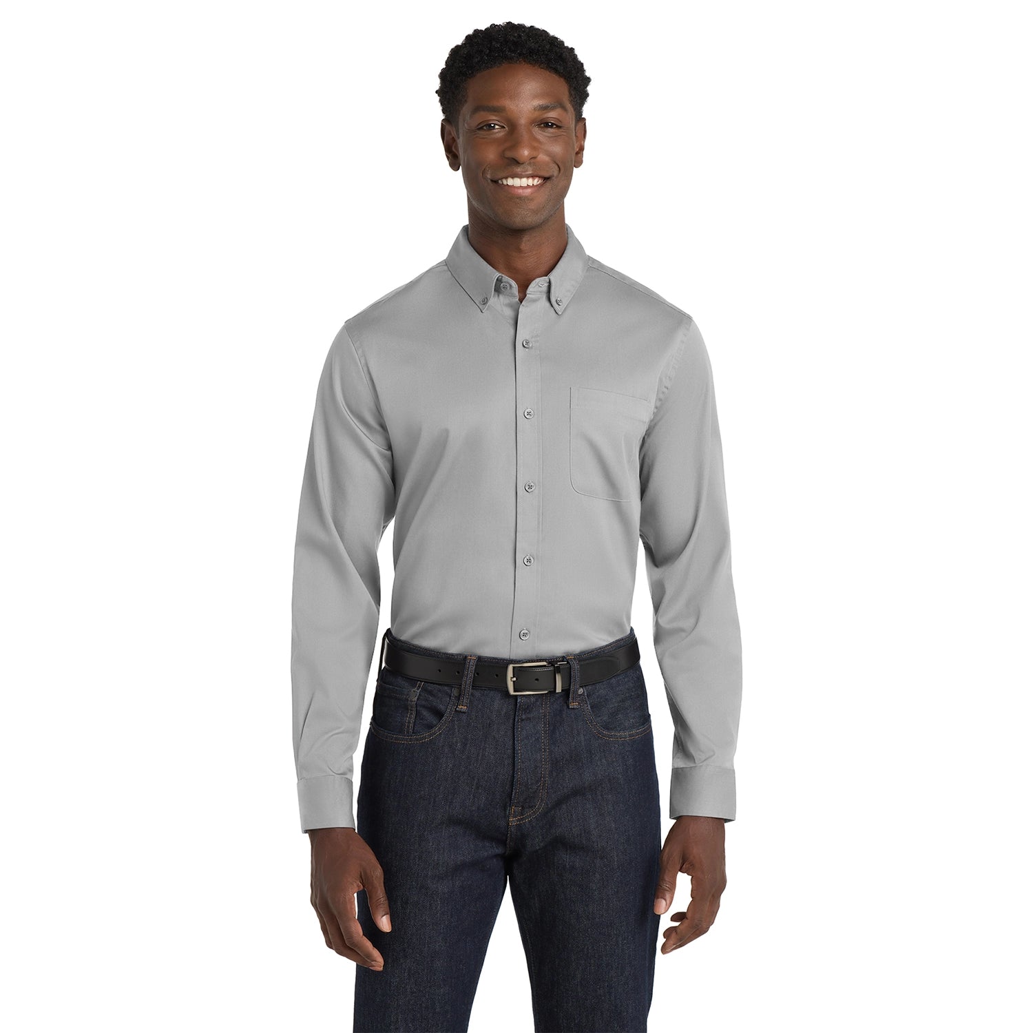 Port Authority Long Sleeve SuperPro React Embroidered Twill Shirt