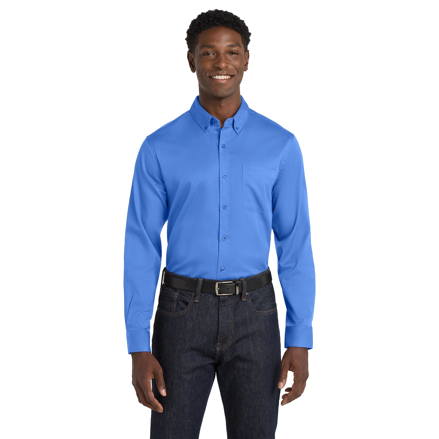 Port Authority Long Sleeve SuperPro React Embroidered Twill Shirt