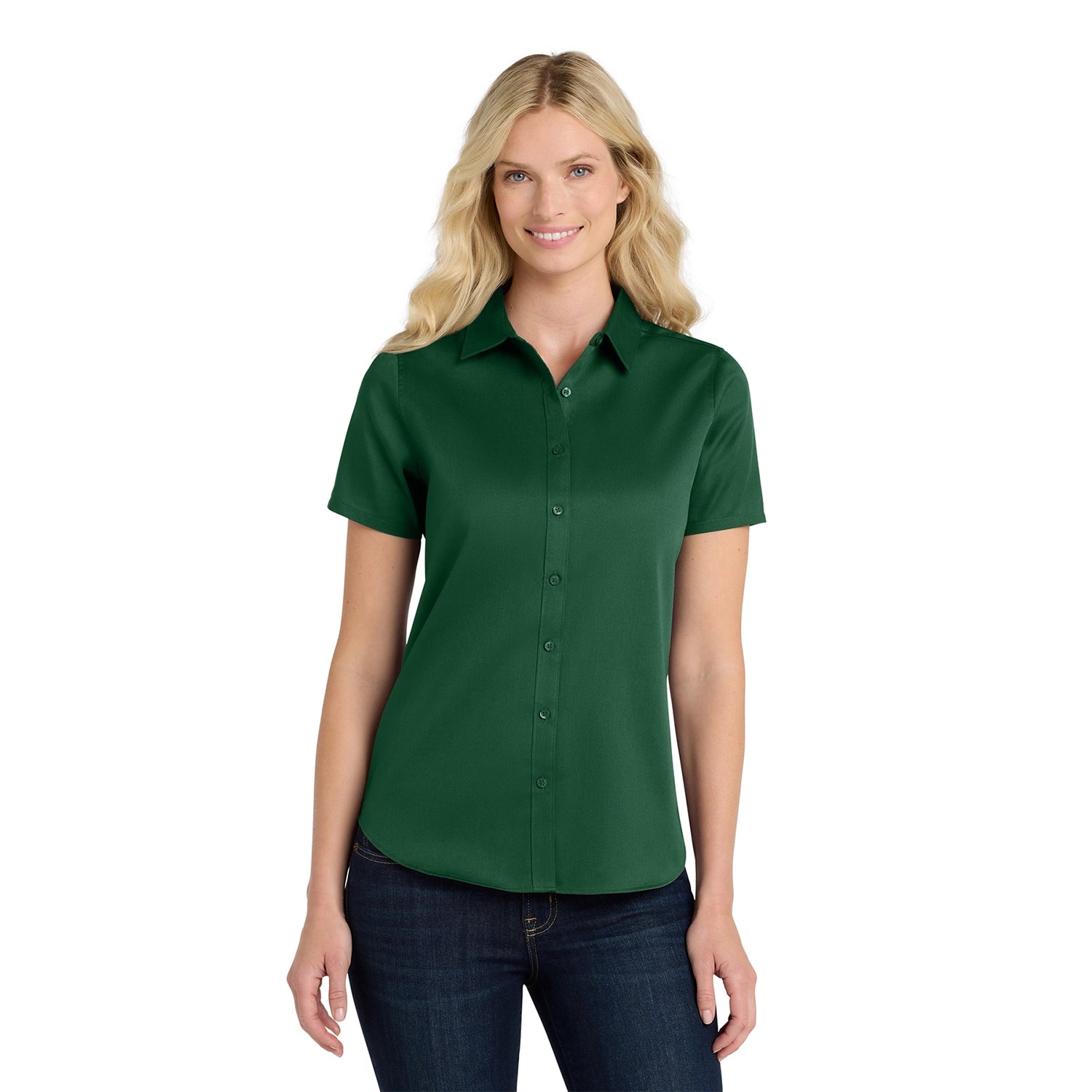 Port Authority Women's Short Sleeve SuperPro React Embroidered Twill Shirt