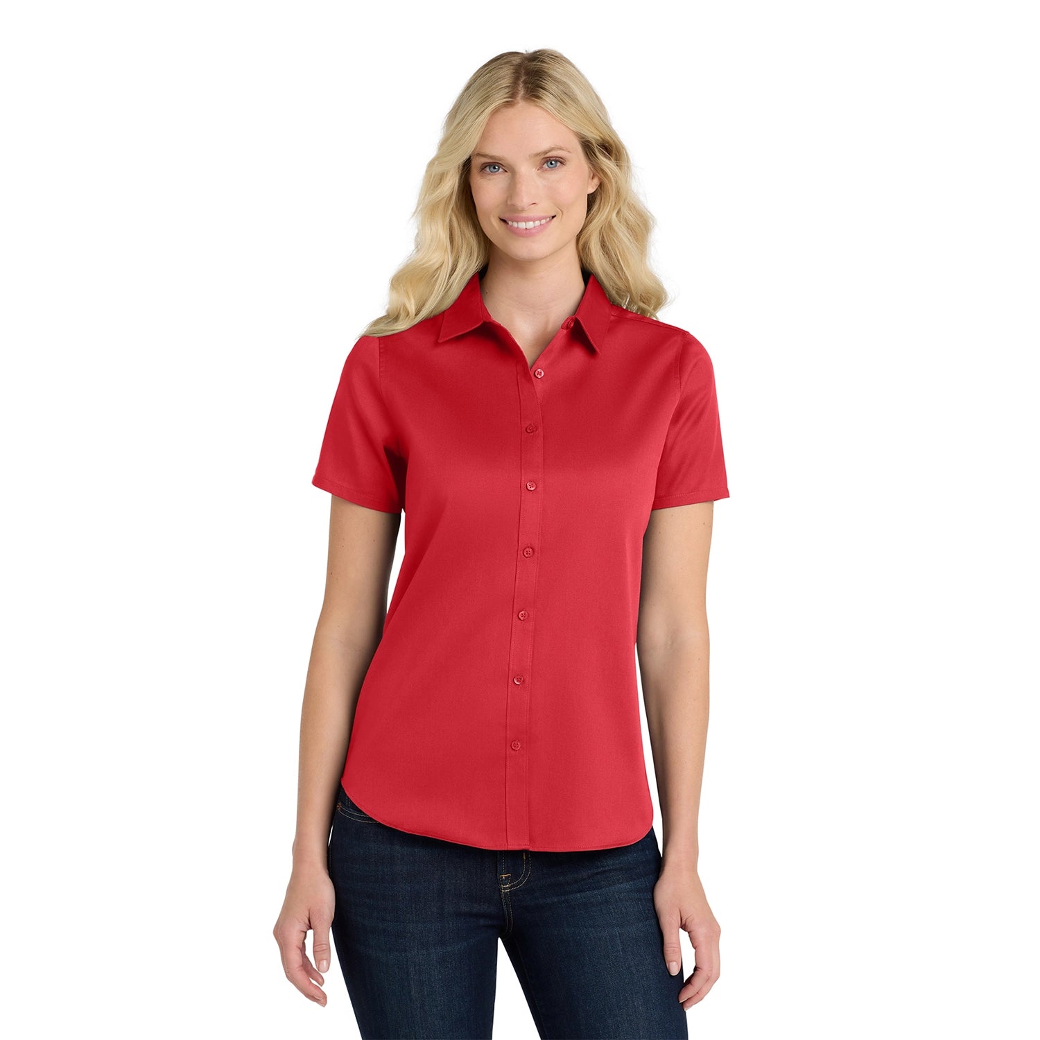 Port Authority Women's Short Sleeve SuperPro React Embroidered Twill Shirt