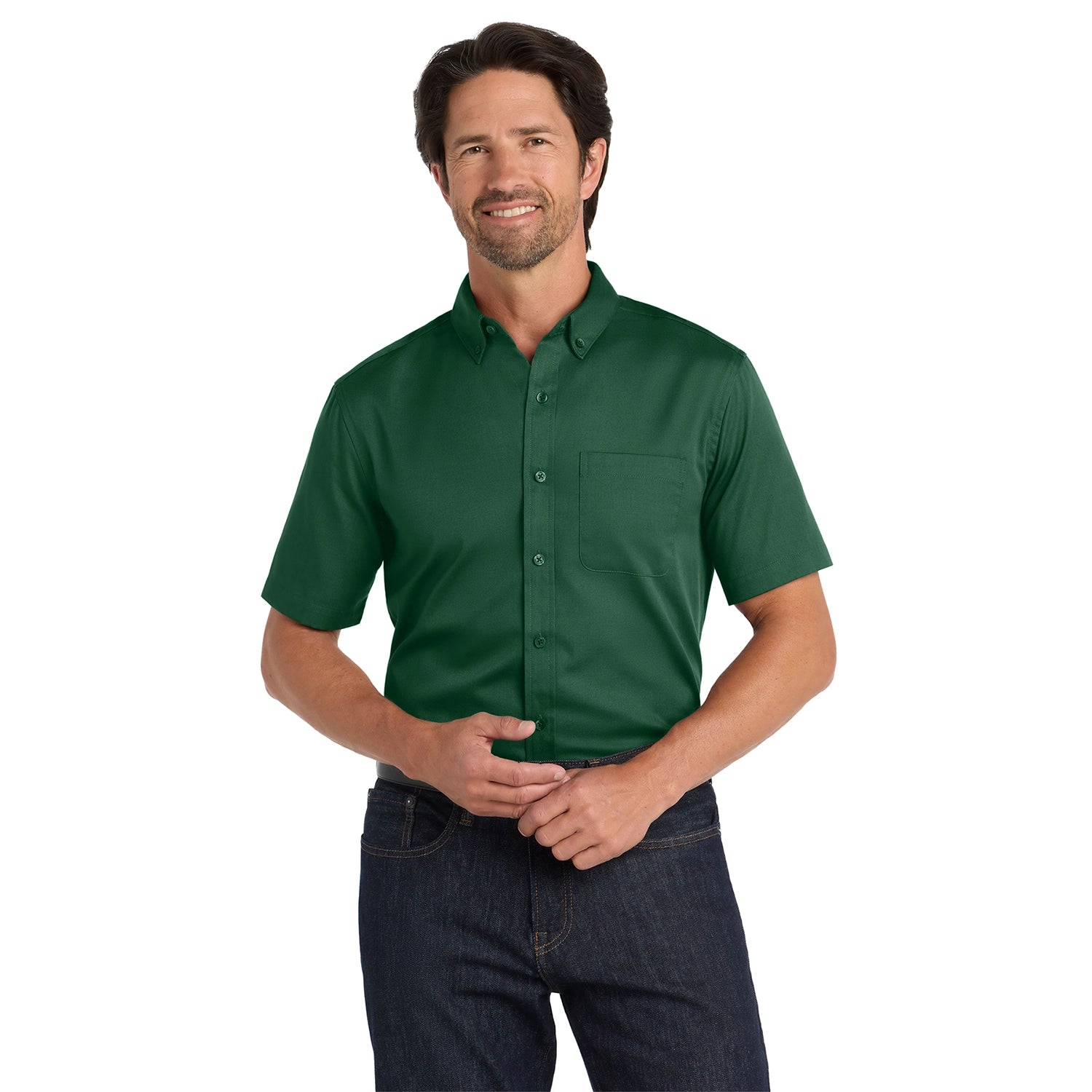 Port Authority Short Sleeve SuperPro React Embroidered Twill Shirt