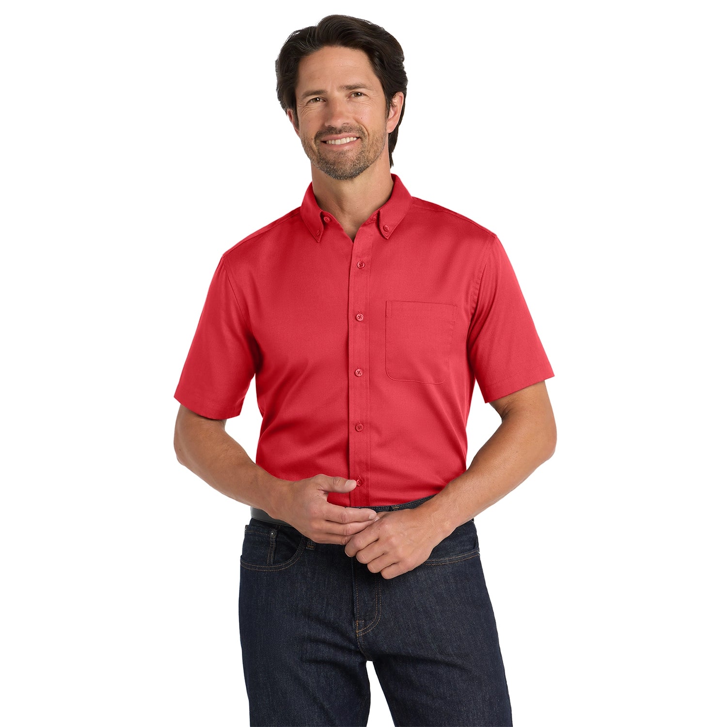Port Authority Short Sleeve SuperPro React Embroidered Twill Shirt