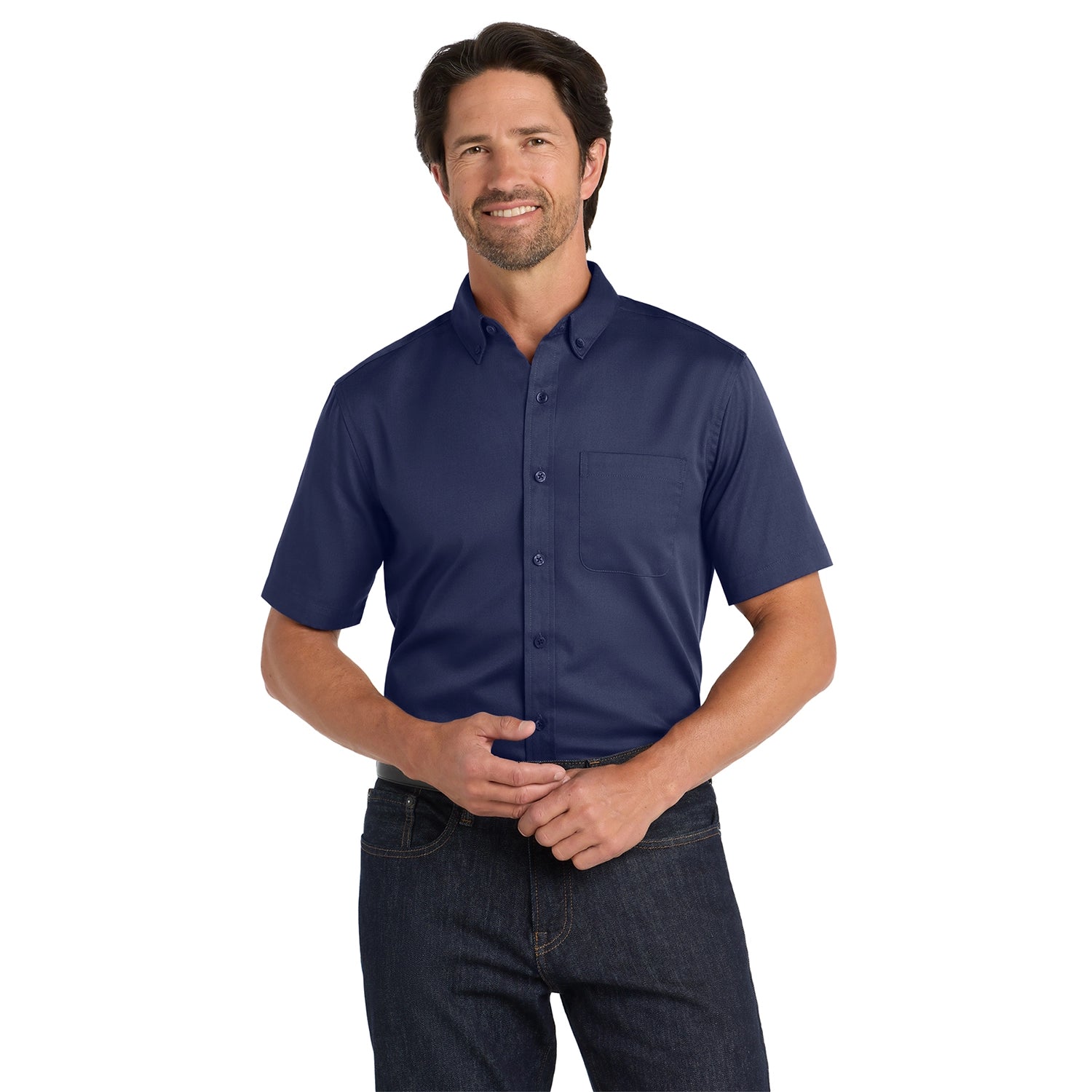 Port Authority Short Sleeve SuperPro React Embroidered Twill Shirt