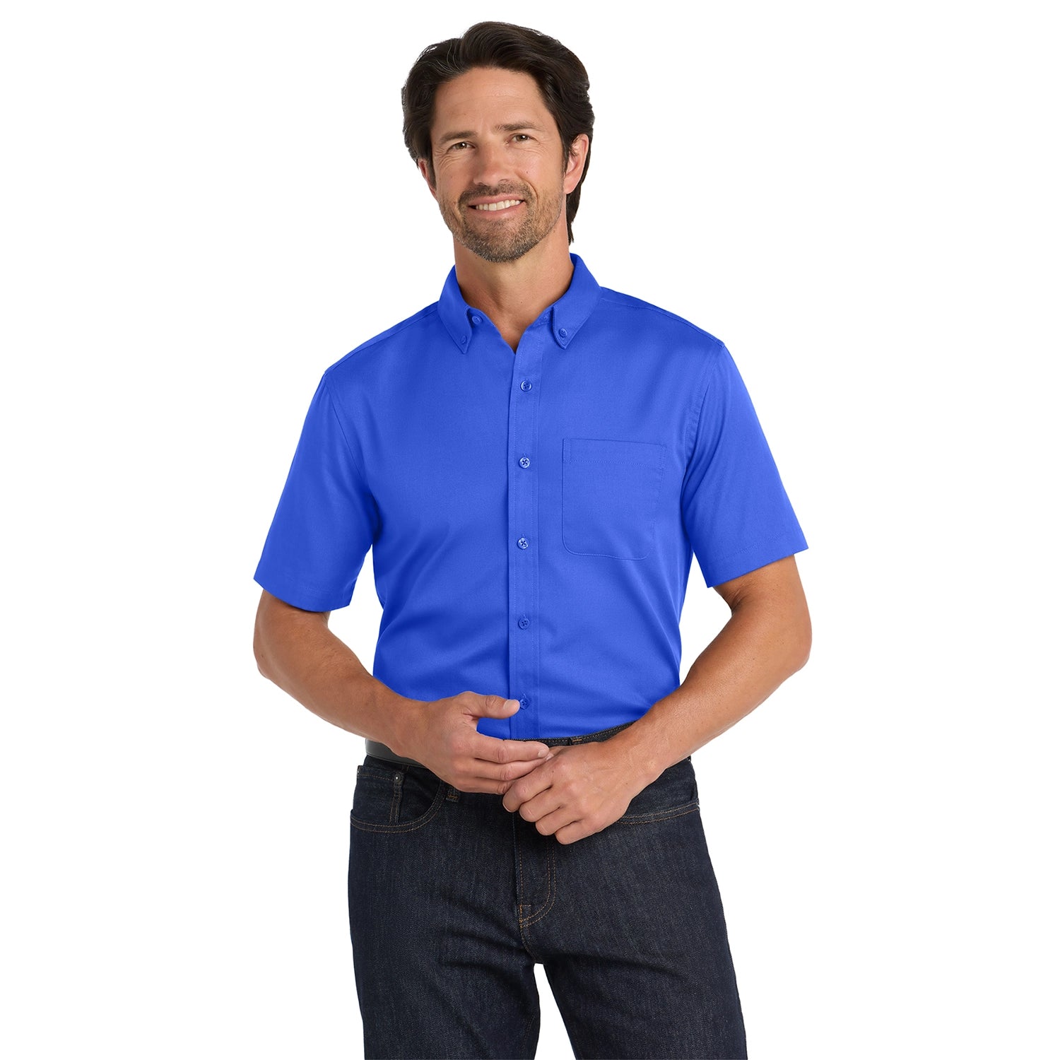 Port Authority Short Sleeve SuperPro React Embroidered Twill Shirt