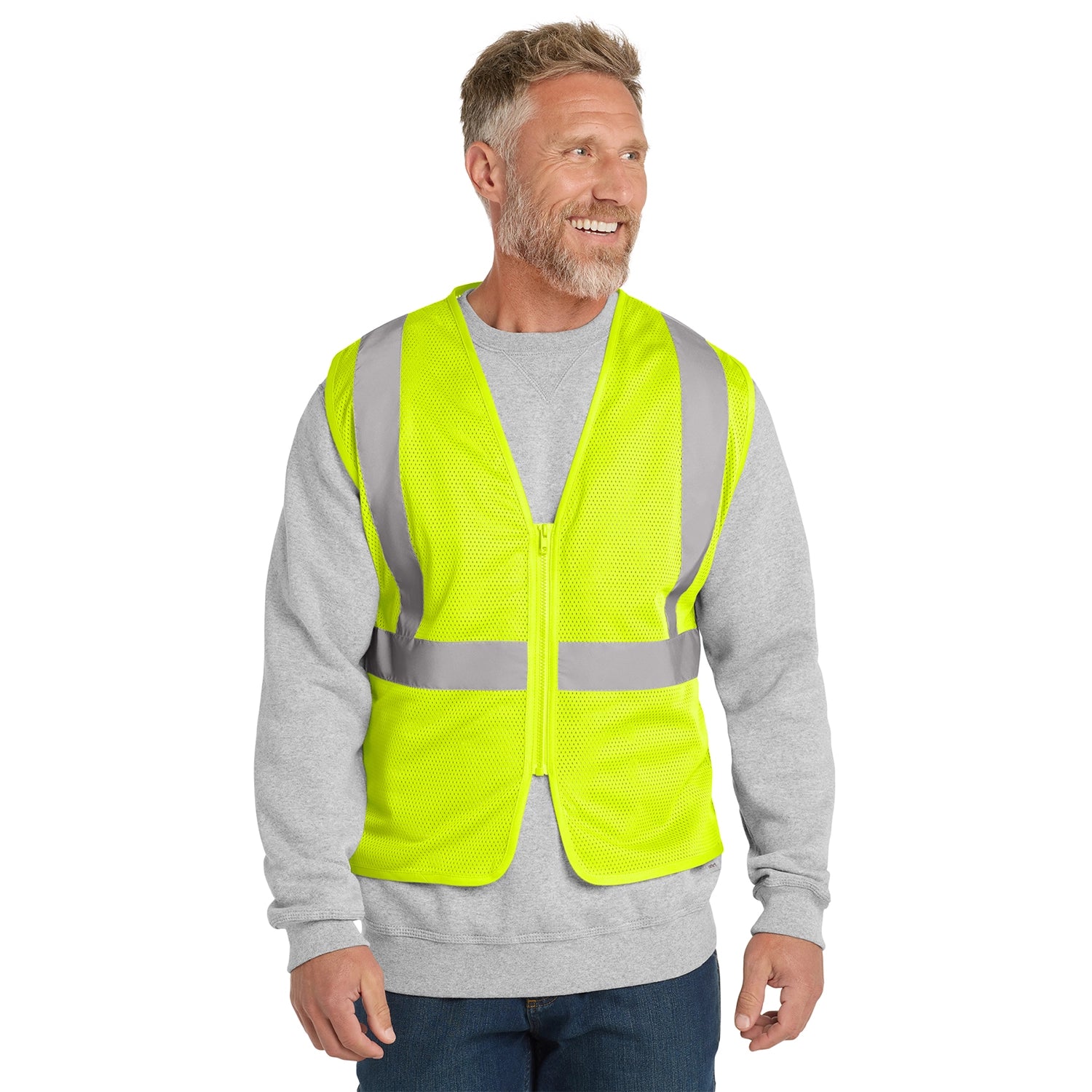 CornerStone Decorated ANSI 107 Class 2 Economy Mesh Zippered Vest