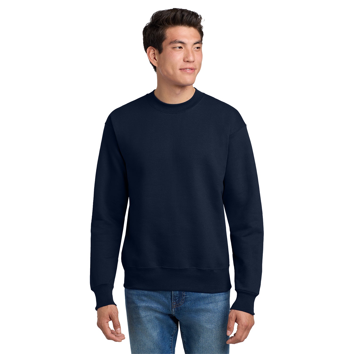 Hanes Ultimate Cotton - Crewneck Sweatshirt Decorated - Navy Blue