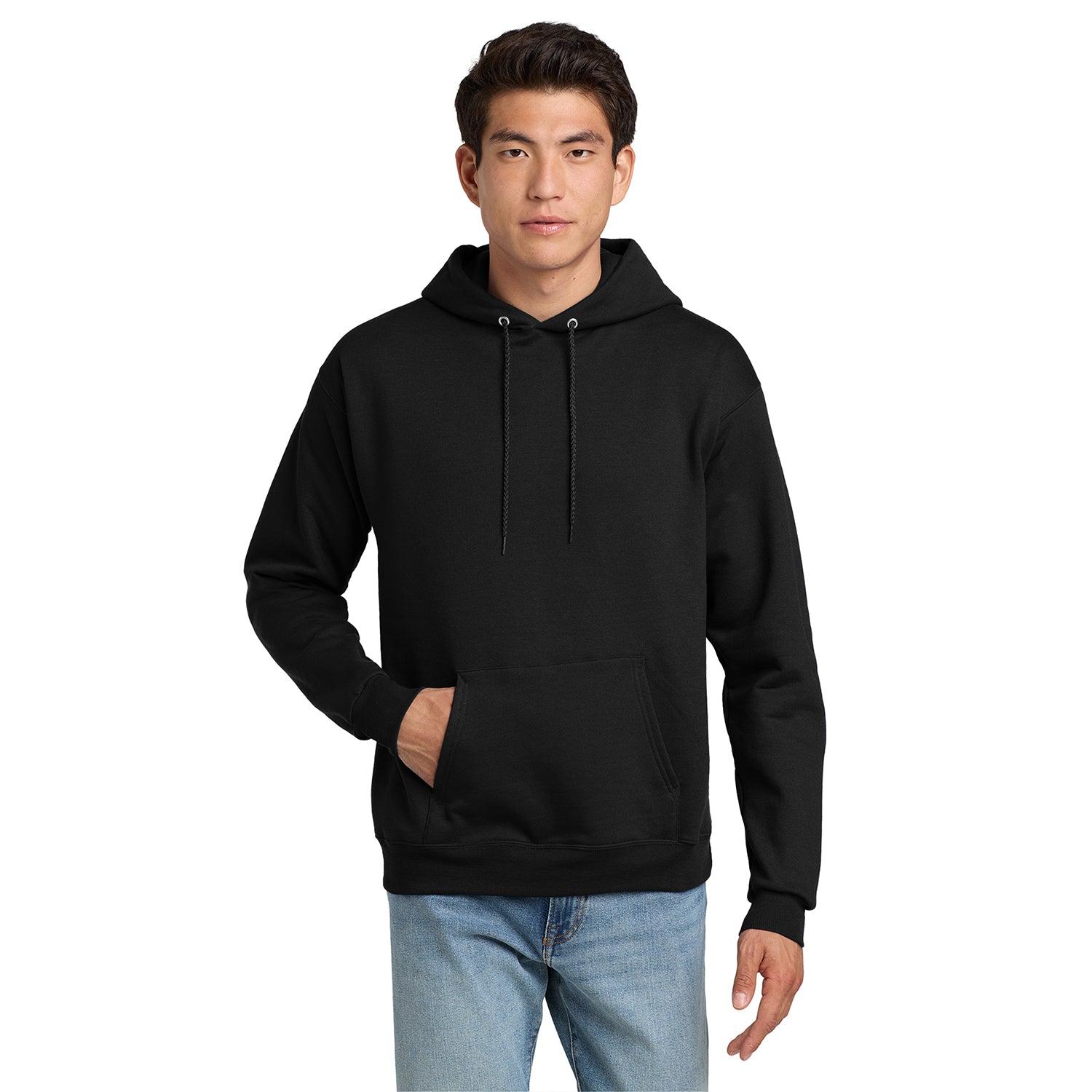 Hanes EcoSmart - Pullover Hooded Sweatshirt Decorated - Black