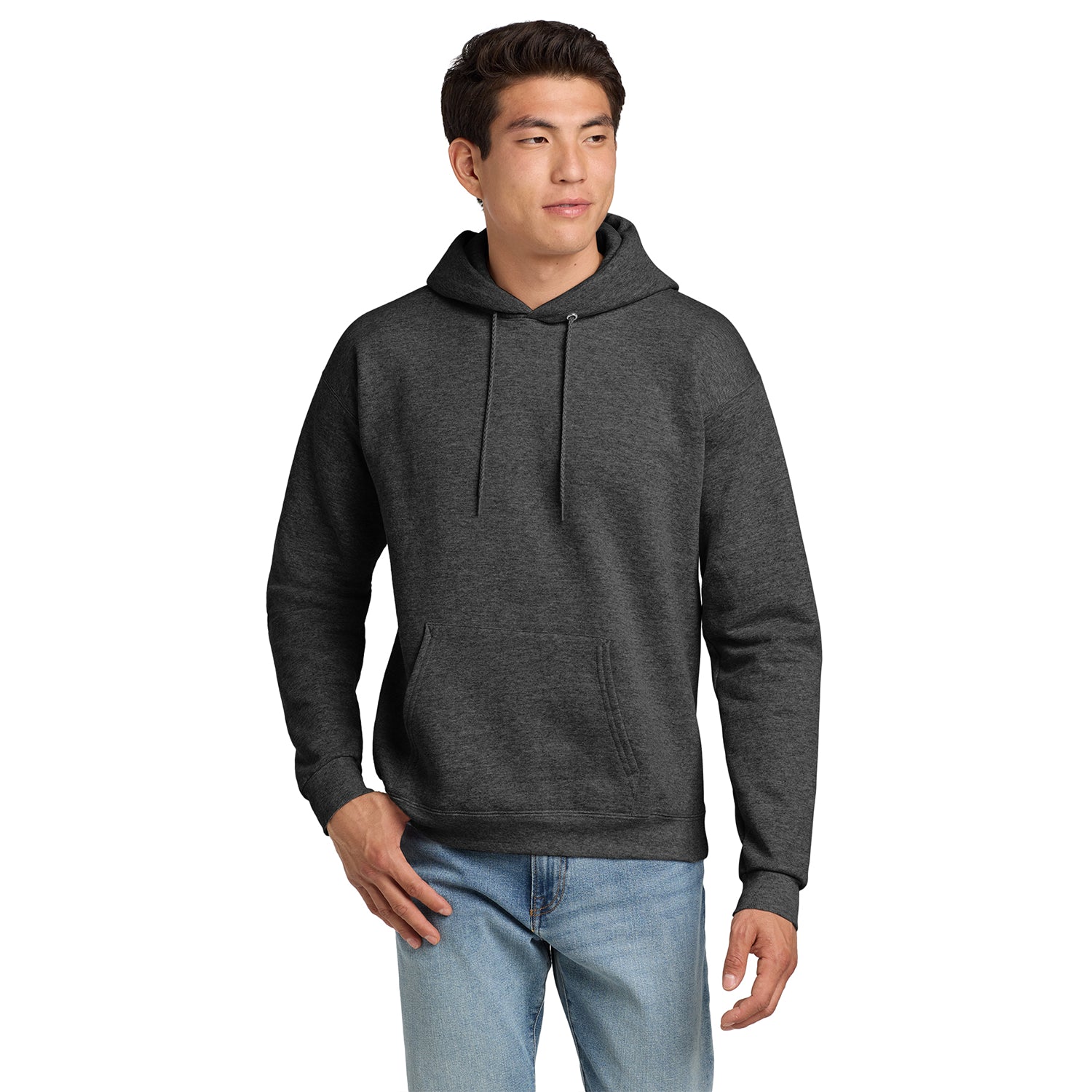 Hanes EcoSmart - Pullover Hooded Sweatshirt Decorated - Charcoal Grey Heather