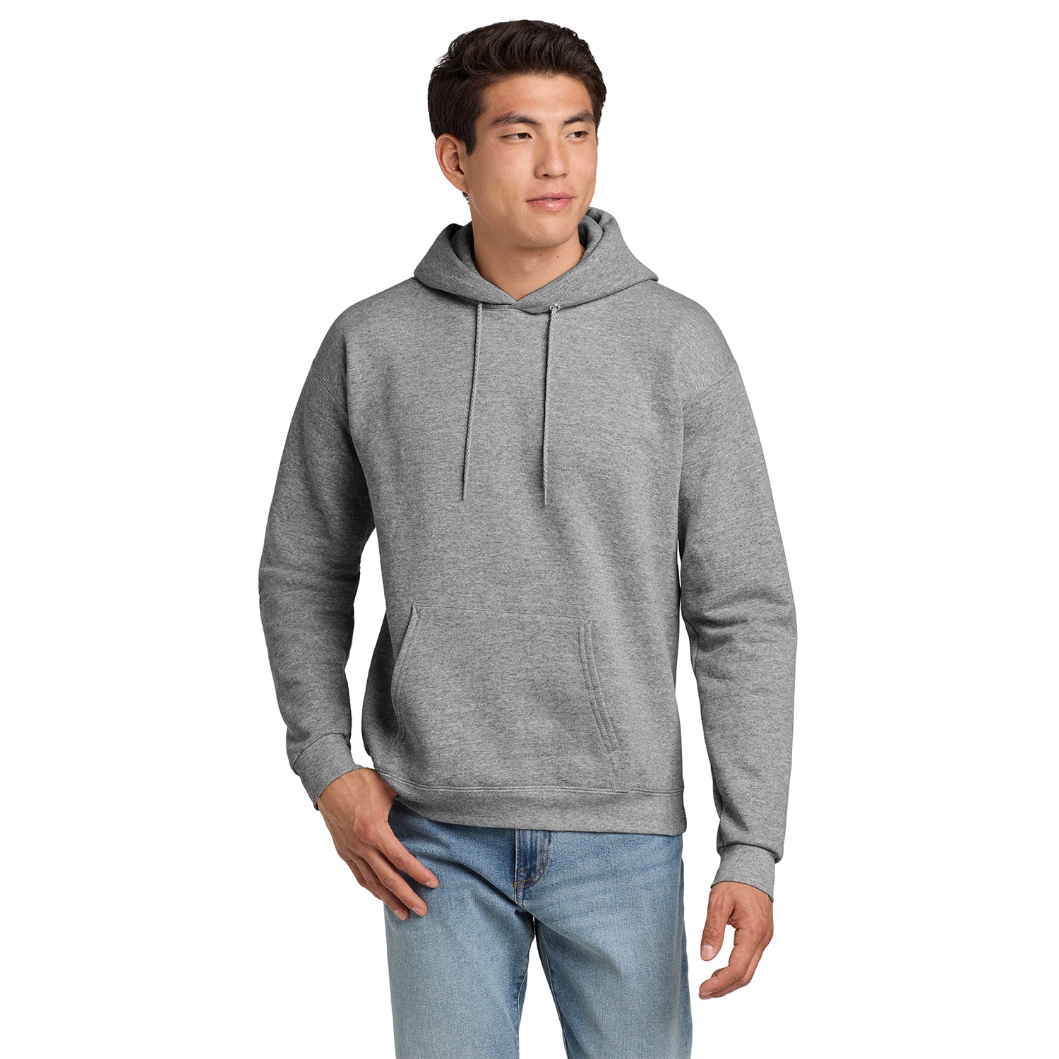 Hanes EcoSmart - Pullover Hooded Sweatshirt Decorated - Light Steel Grey