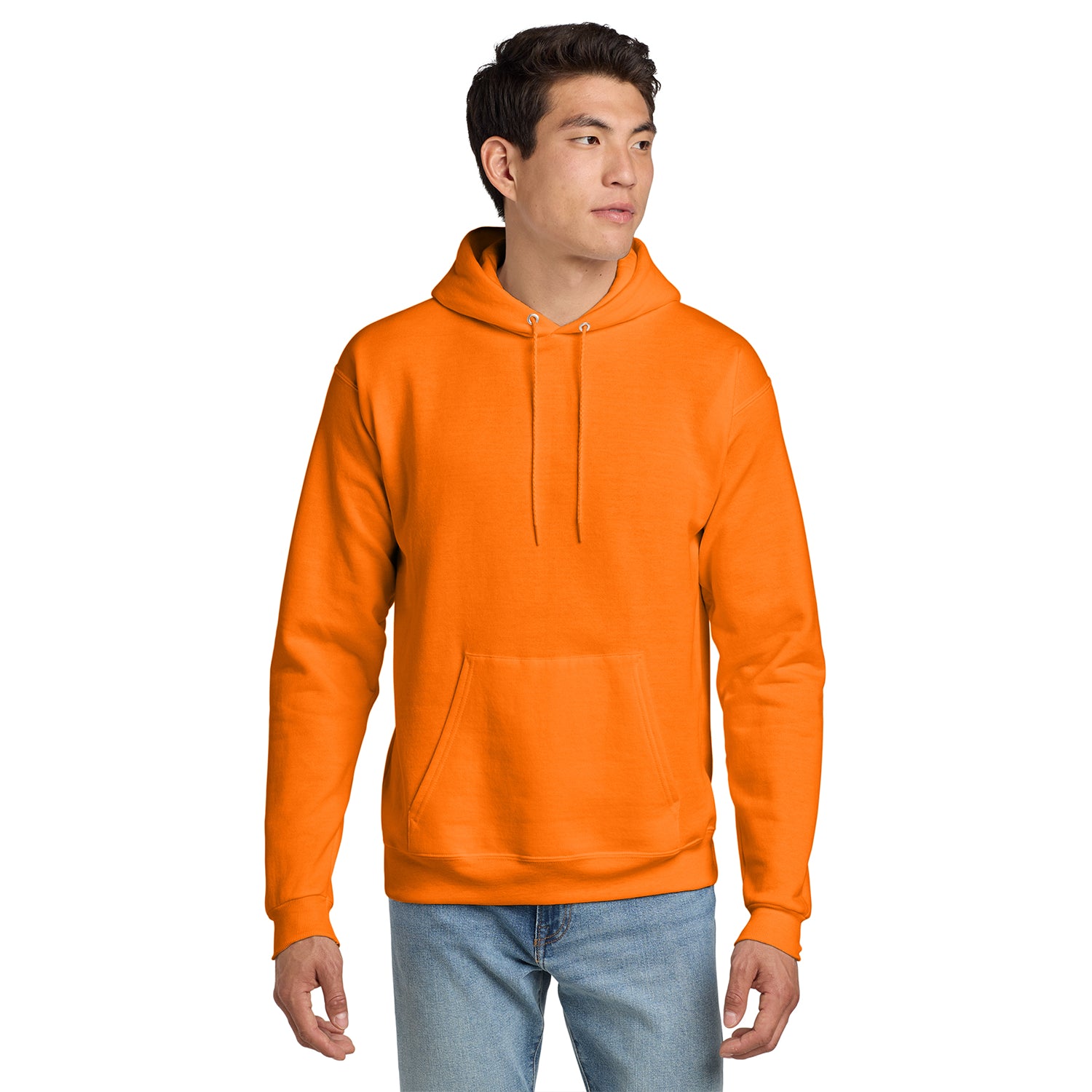 Hanes EcoSmart - Pullover Hooded Sweatshirt Decorated - Safety Orange