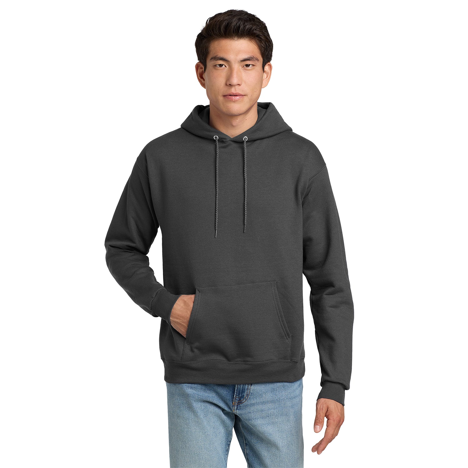 Hanes EcoSmart - Pullover Hooded Sweatshirt Decorated - Smoke Grey