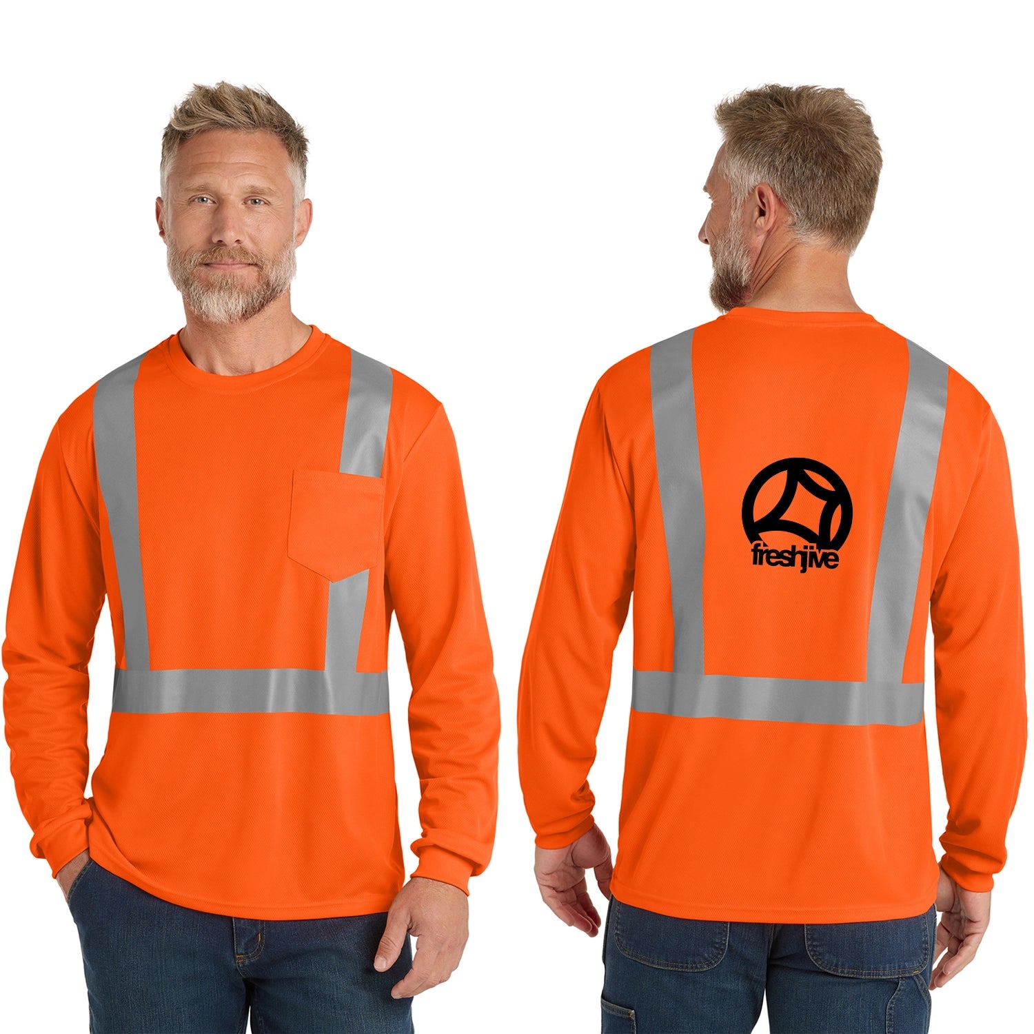 CornerStone Decorated ANSI 107 Class 2 Mesh Long Sleeve Tee