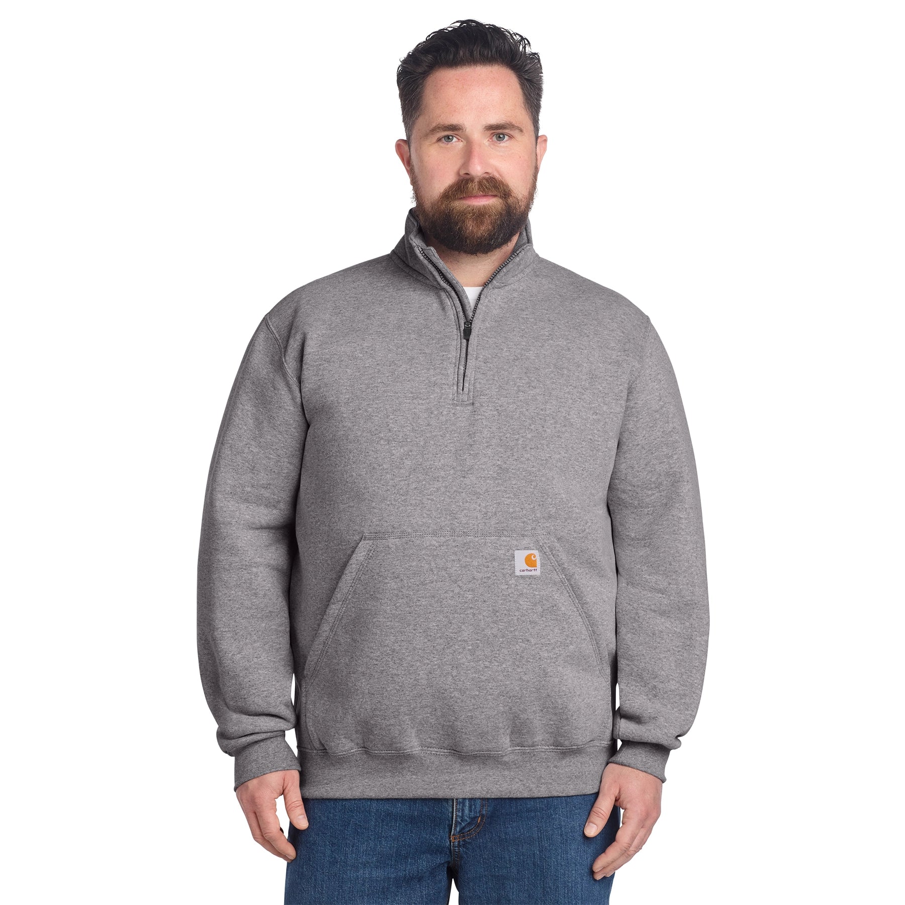 Carhartt Midweight 1/4Zip Mock Neck Embroidered Sweatshirt