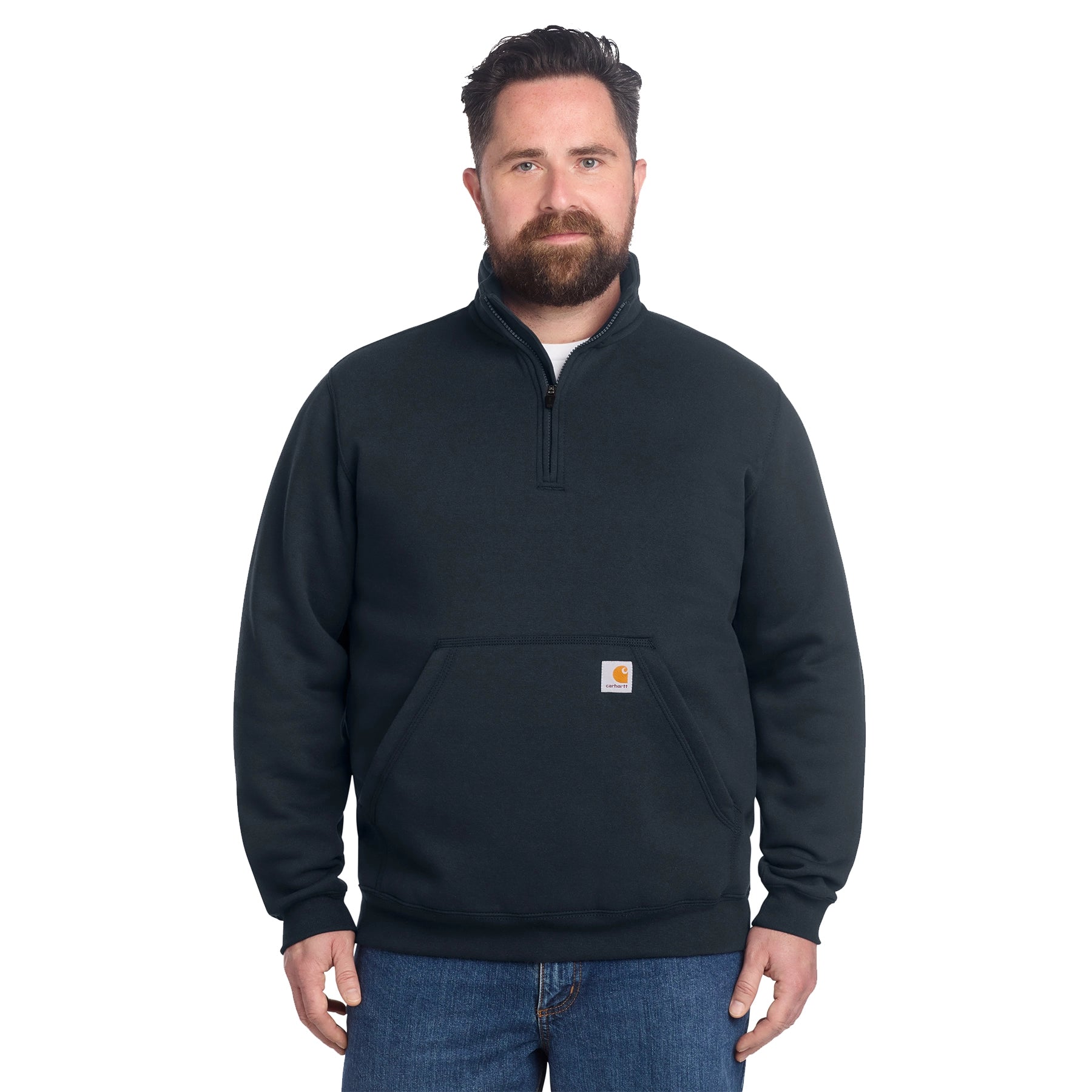 Carhartt Midweight 1/4Zip Mock Neck Embroidered Sweatshirt