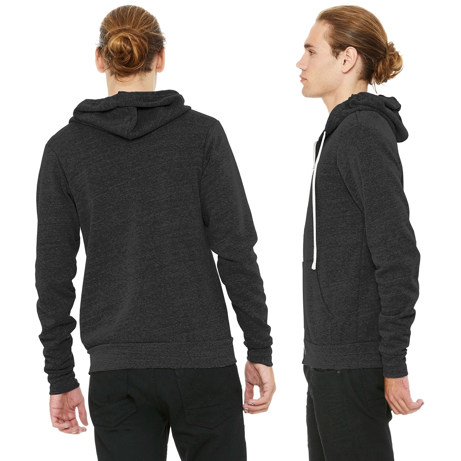 BELLA+CANVAS Decorated Unisex Triblend Sponge Fleece FullZip Hoodie