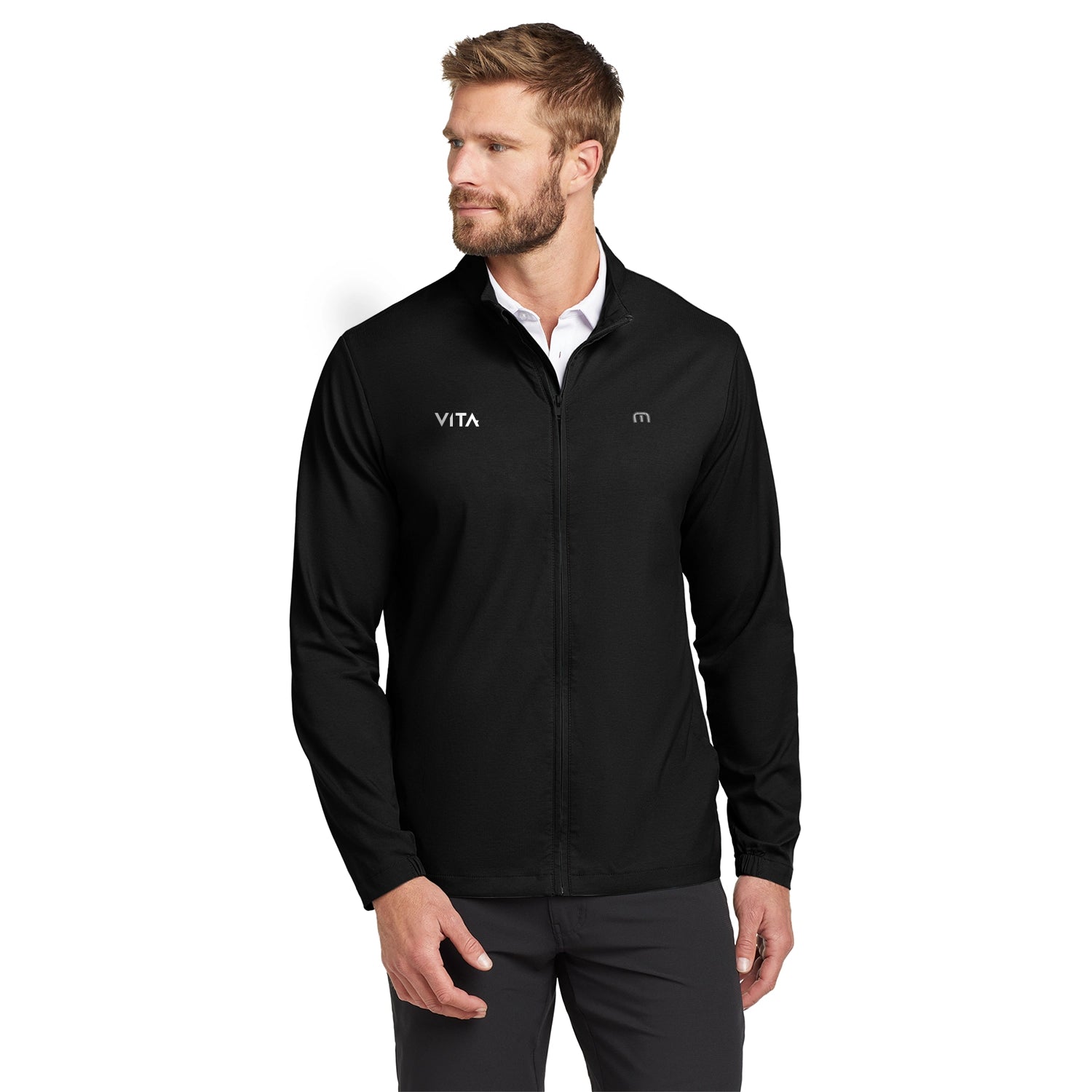 TravisMathew Surfside Full-Zip Embroidered Jacket - Black