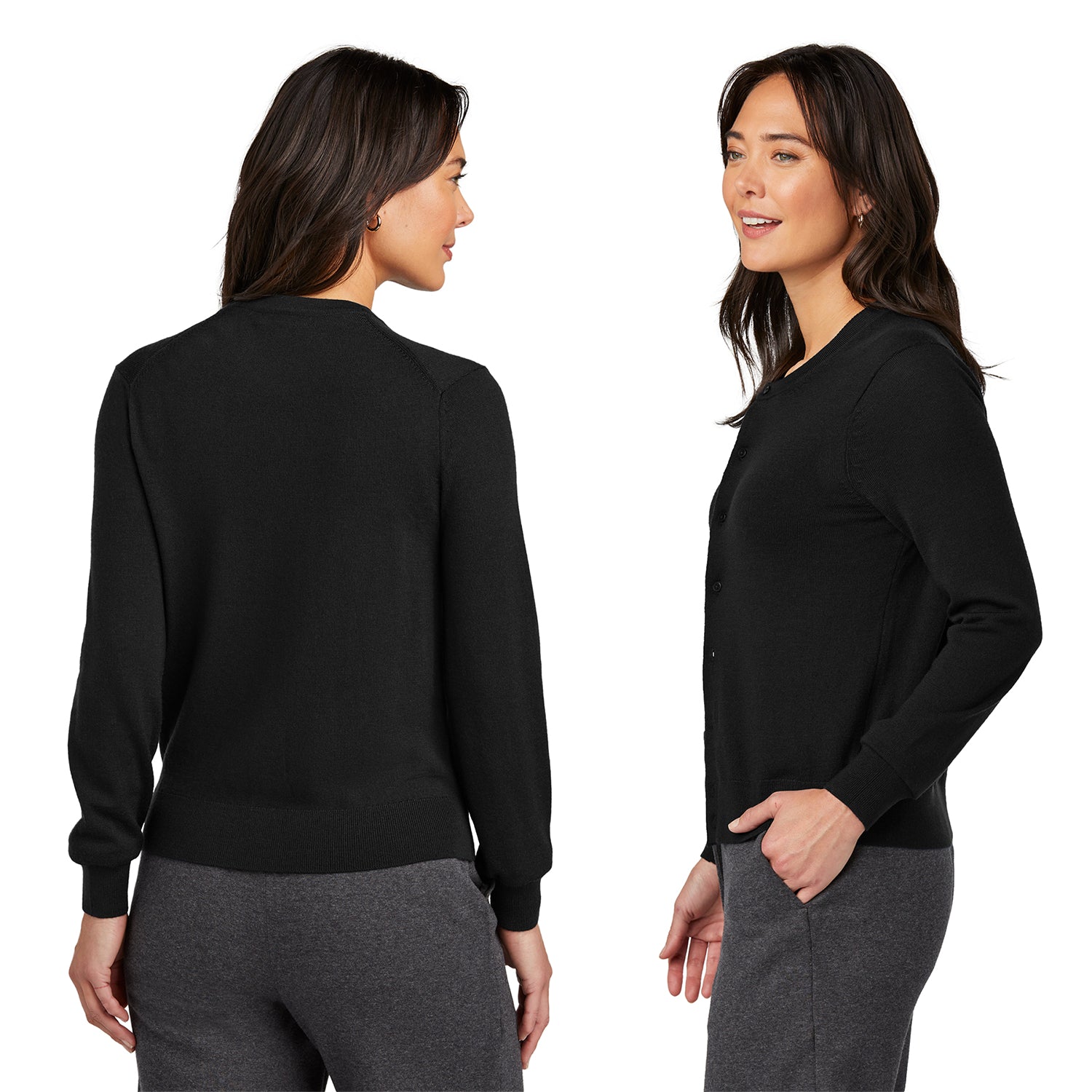 Brooks Brothers Women’s Washable Merino Cardigan Sweater Embroidered - Navy Blue Blazer