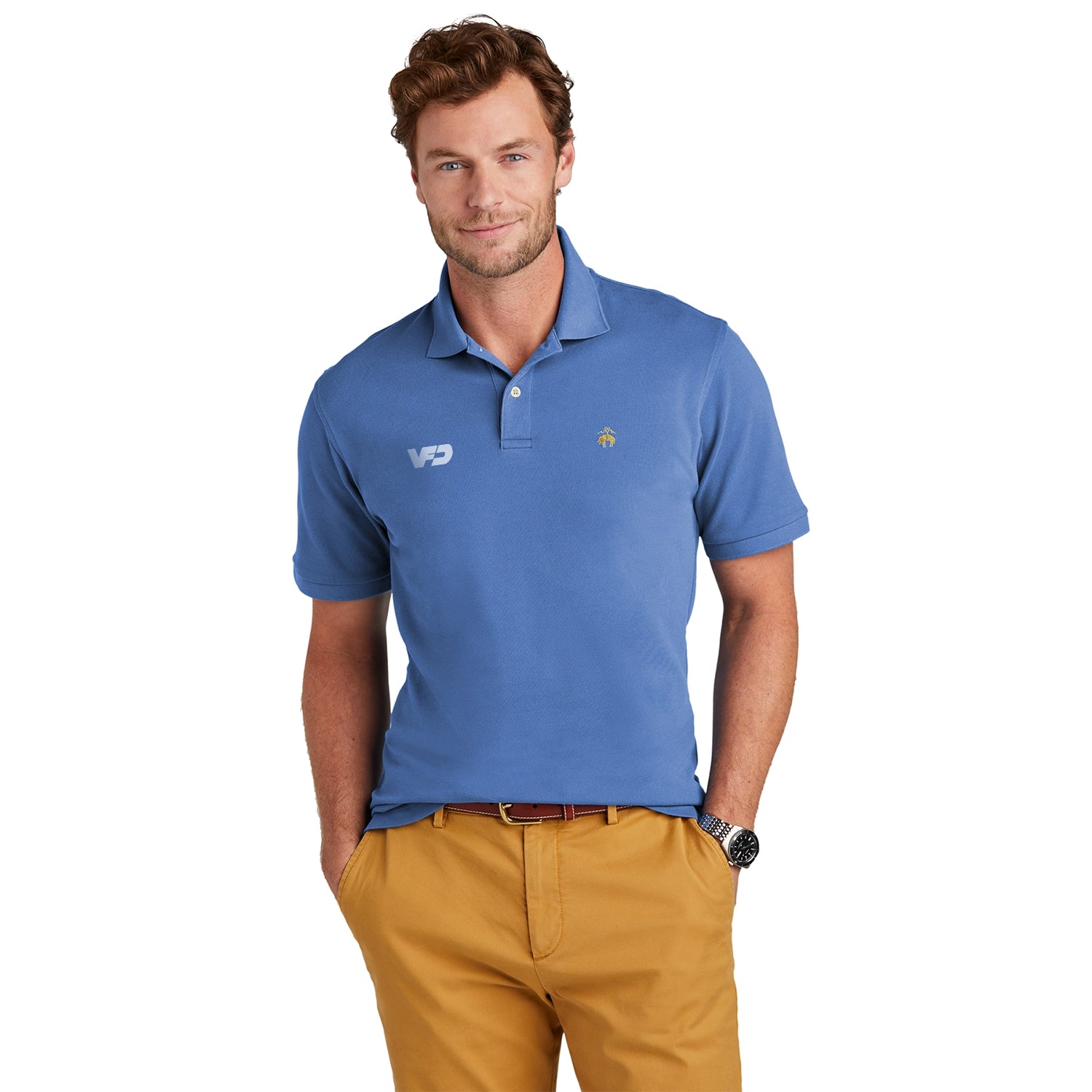 Brooks Brothers Pima Cotton Pique Embroidered Polo - Charter Blue