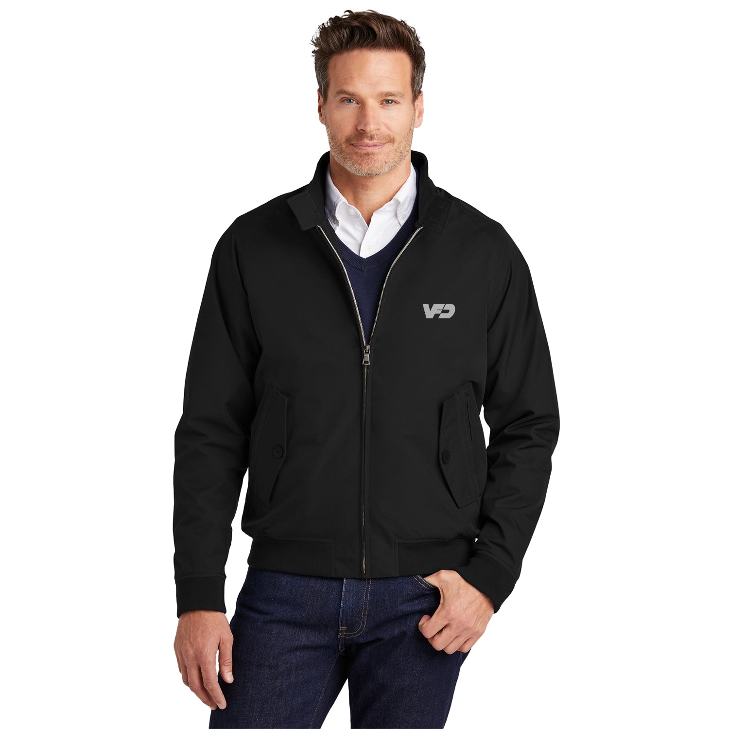 Brooks Brothers Bomber Embroidered Jacket - Deep Black