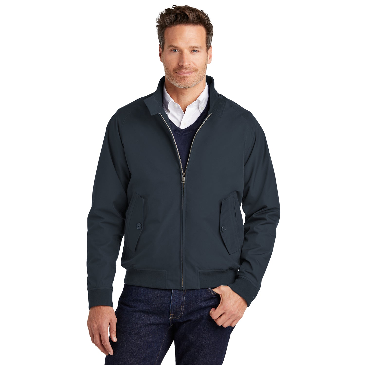 Brooks Brothers Bomber Embroidered Jacket - Night Navy Blue