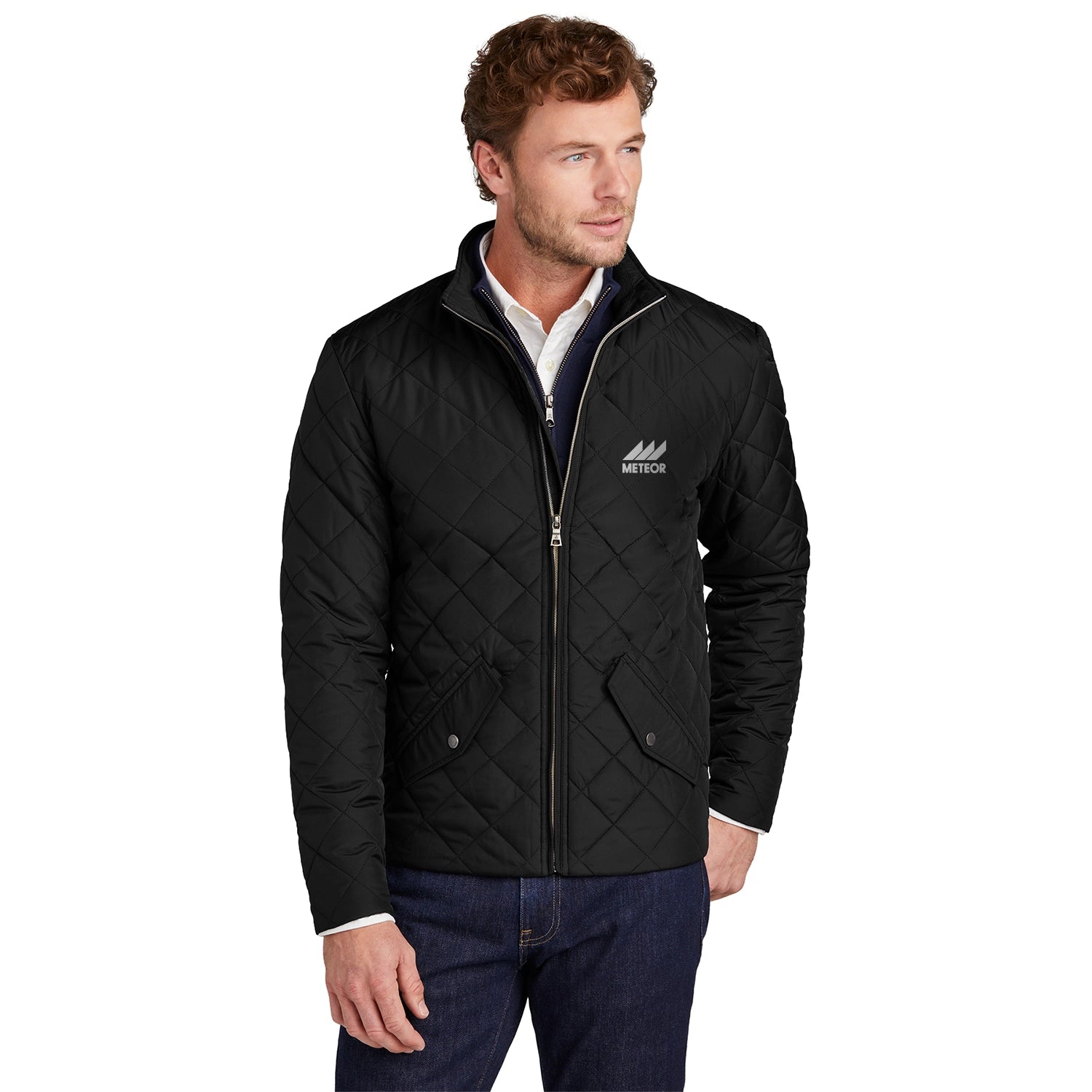 Brooks Brothers Quilted Embroidered Jacket - Deep Black