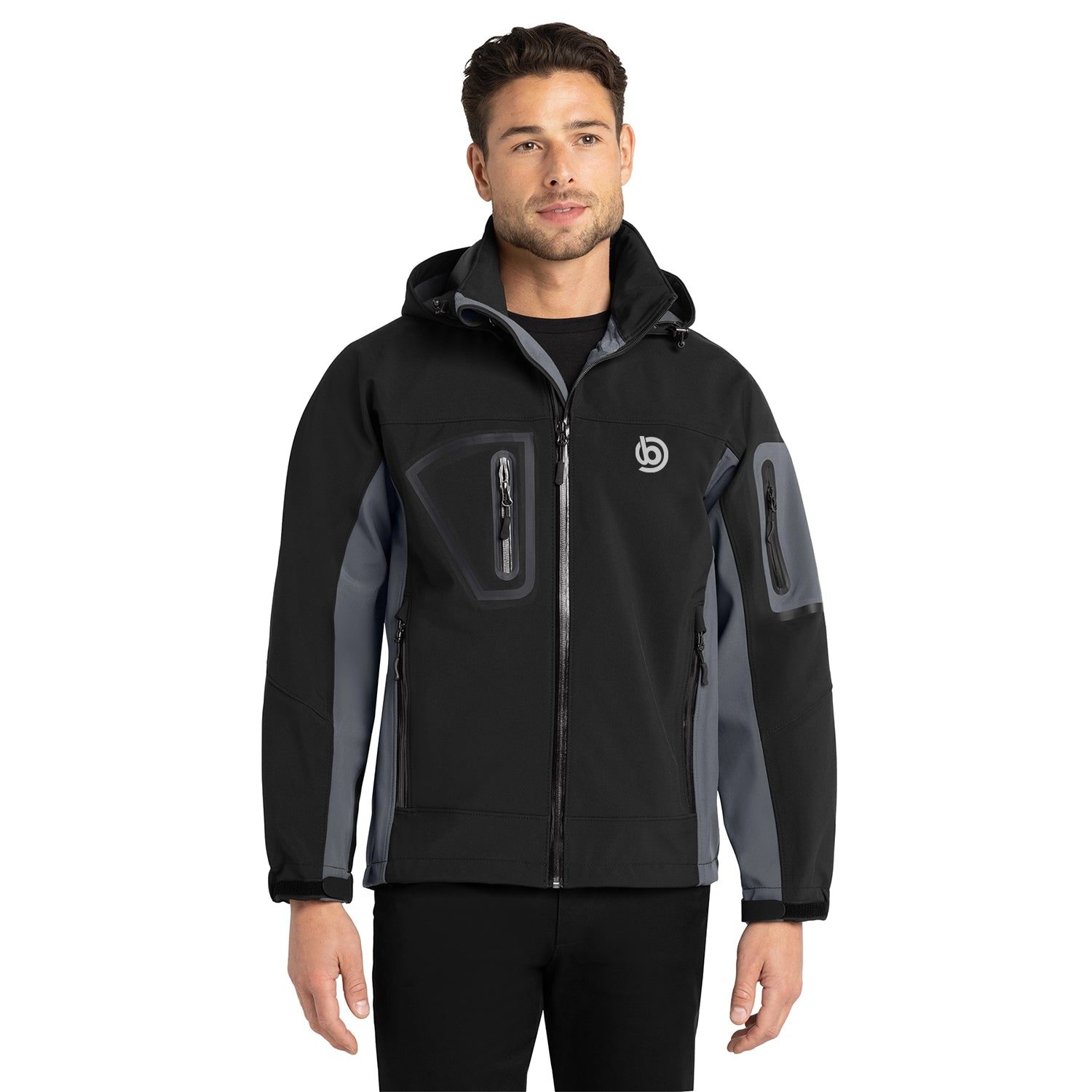 Port Authority Waterproof Soft Shell Embroidered Jacket - Black/Graphite Grey