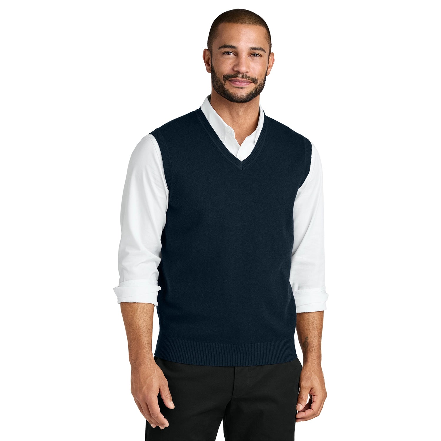 Port Authority Easy Care Sweater Embroidered Vest - River Blue Navy (PMS 533C)