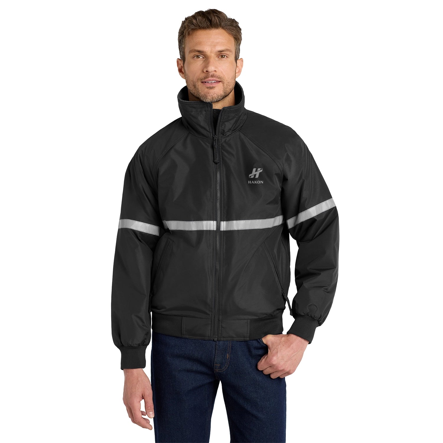 Port Authority Challenger Embroidered Jacket with Reflective Taping - True Black/True Black/Reflective