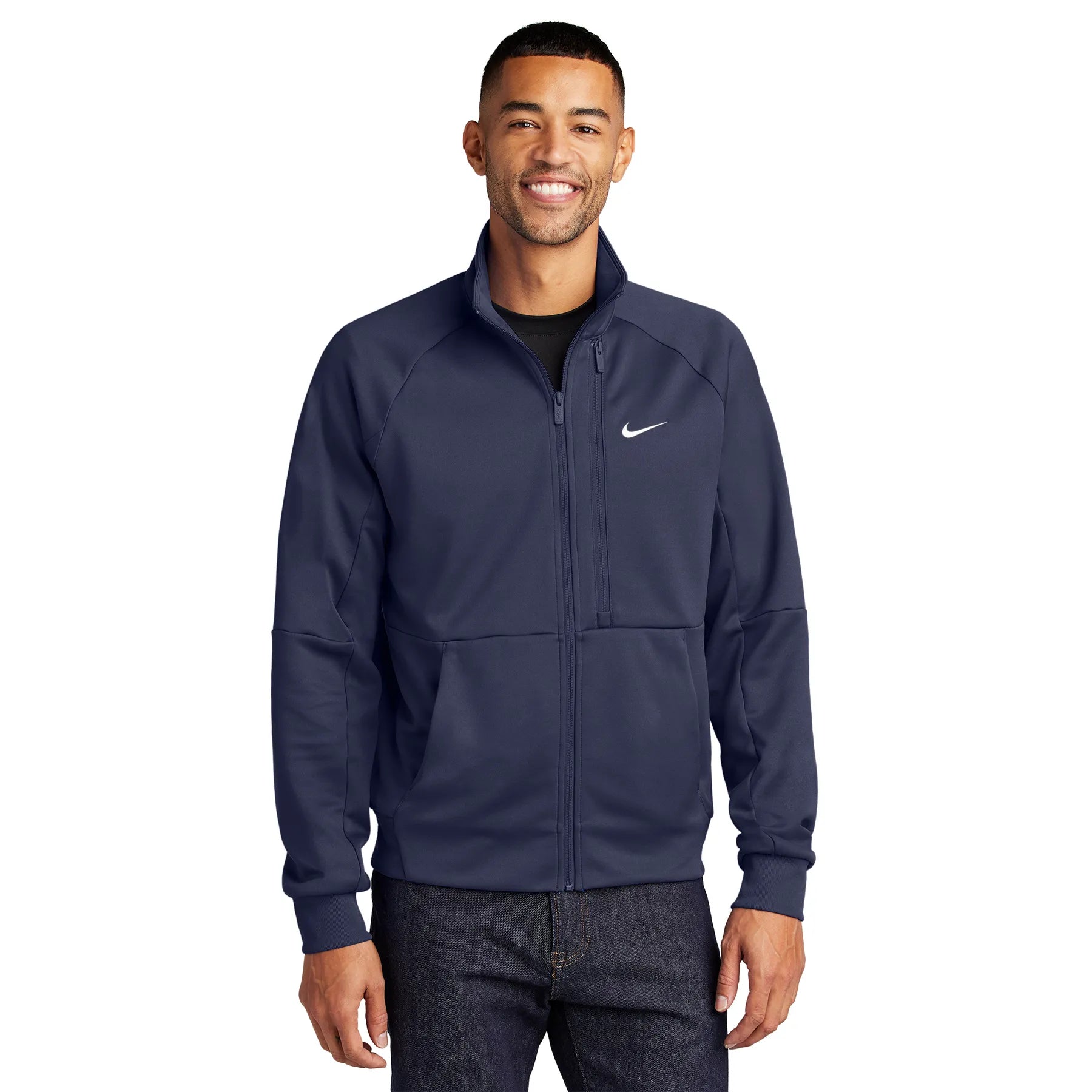 Nike Full-Zip Chest Swoosh Embroidered Jacket - Midnight Navy Blue