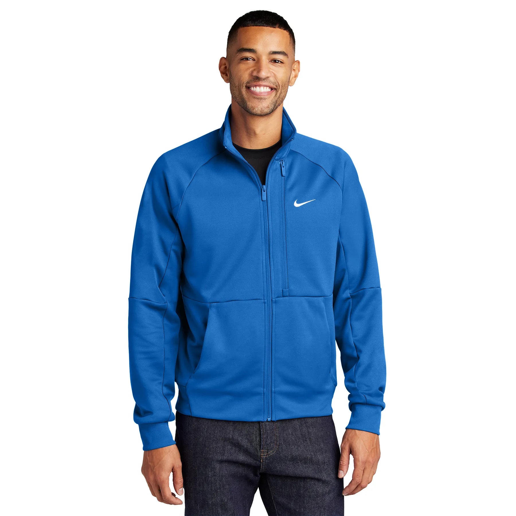 Nike Full-Zip Chest Swoosh Embroidered Jacket - Royal Blue