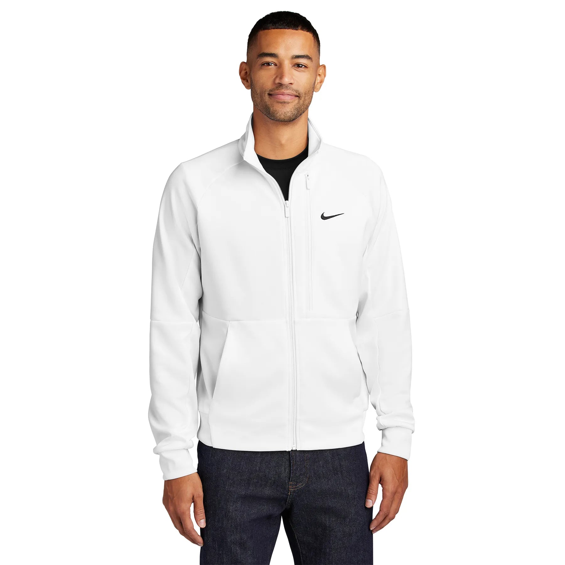 Nike Full-Zip Chest Swoosh Embroidered Jacket - White