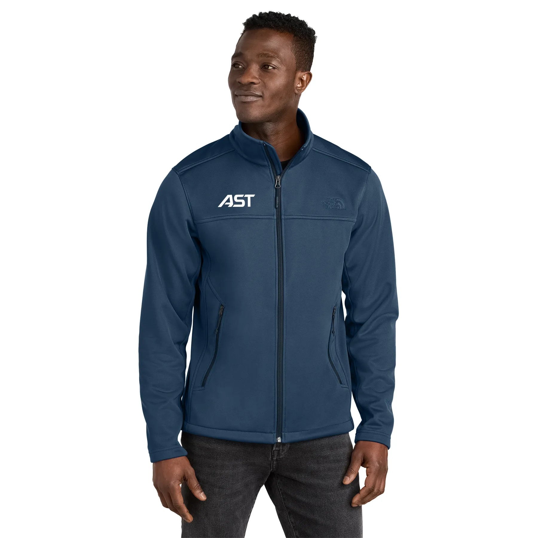 The North Face Chest Logo Ridgewall Soft Shell Embroidered Jacket - Shady Blue