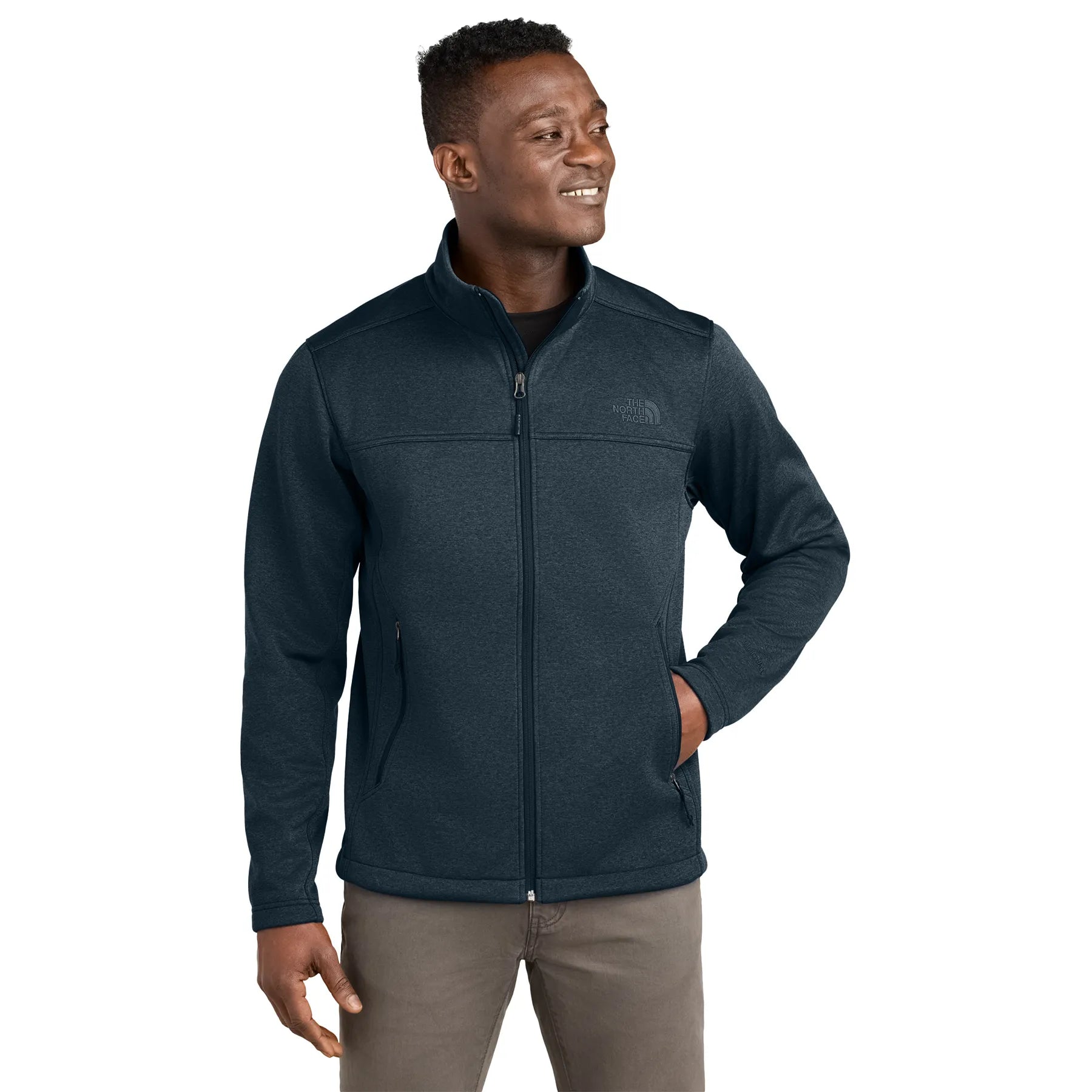 The North Face Chest Logo Ridgewall Soft Shell Embroidered Jacket - Urban Navy Heather