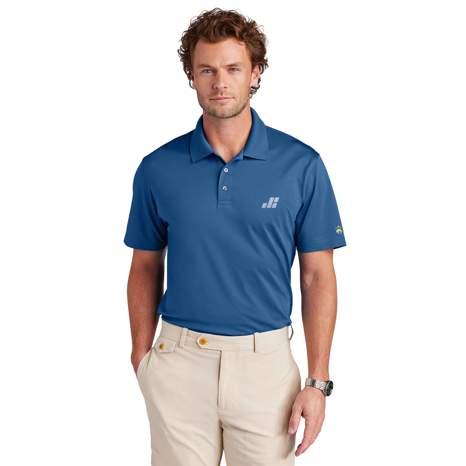 Brooks Brothers Mesh Pique Performance Embroidered Polo - Charter Blue