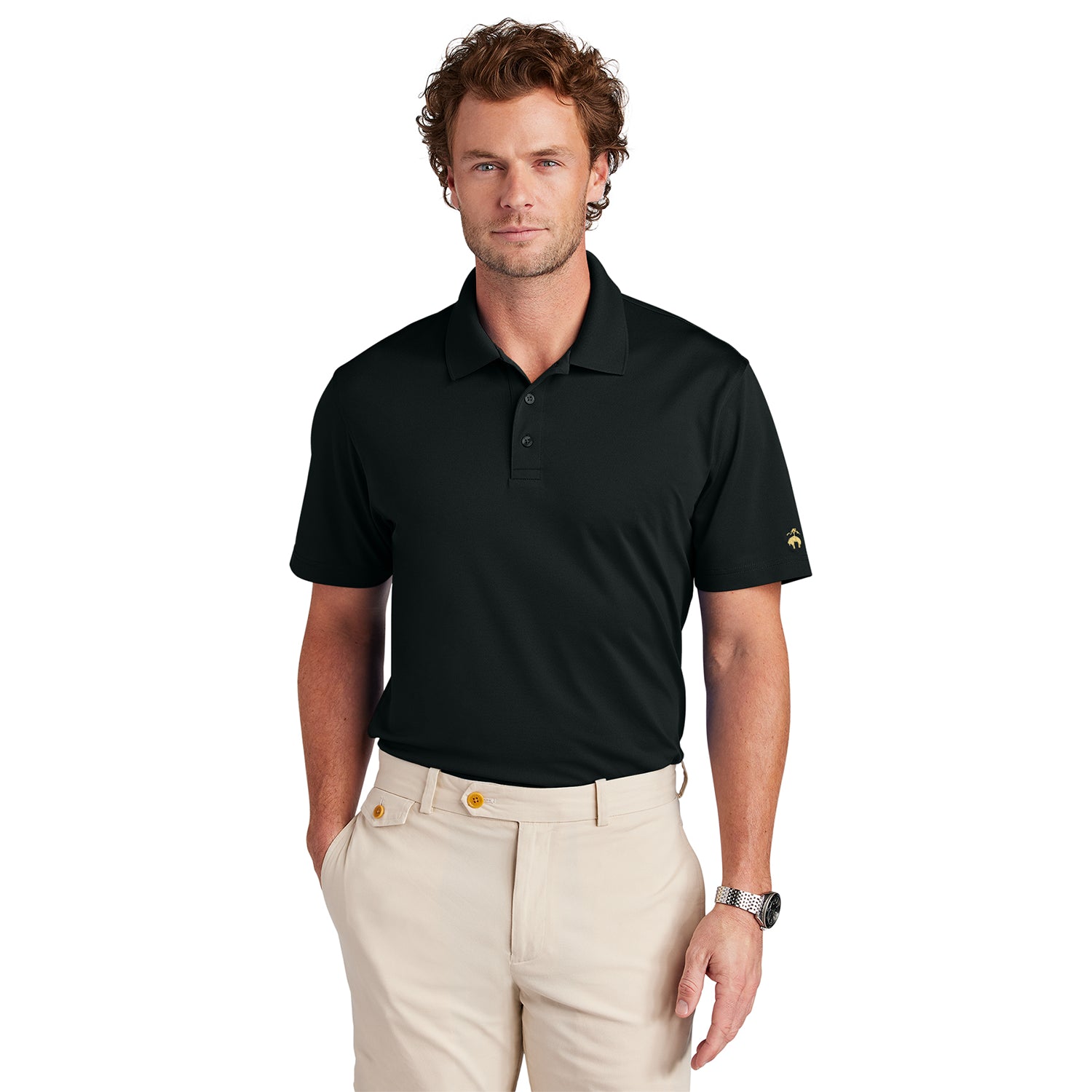 Brooks Brothers Mesh Pique Performance Embroidered Polo - Deep Black (PMS BLACK C)