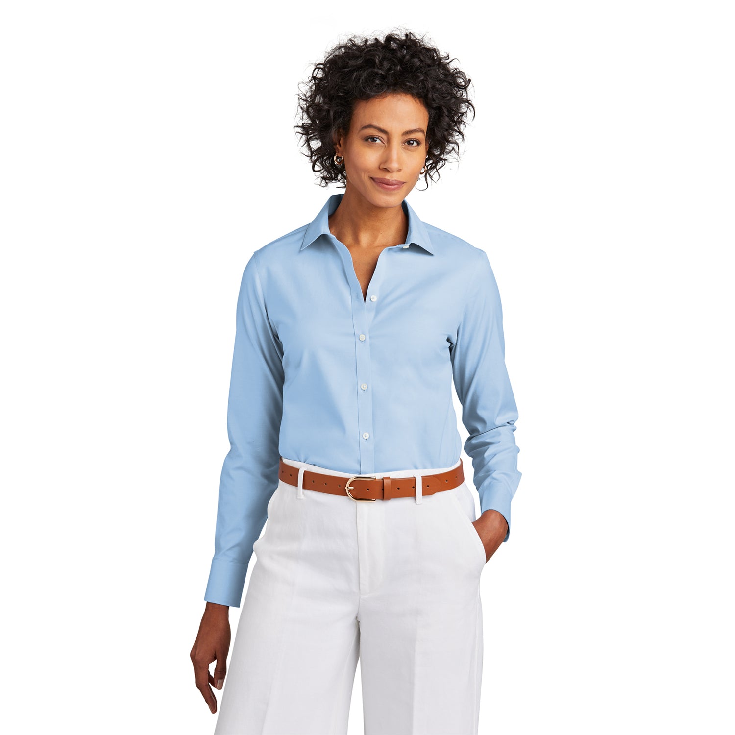 Brooks Brothers Women’s WrinkleFree Stretch Pinpoint Shirt Embroidered
