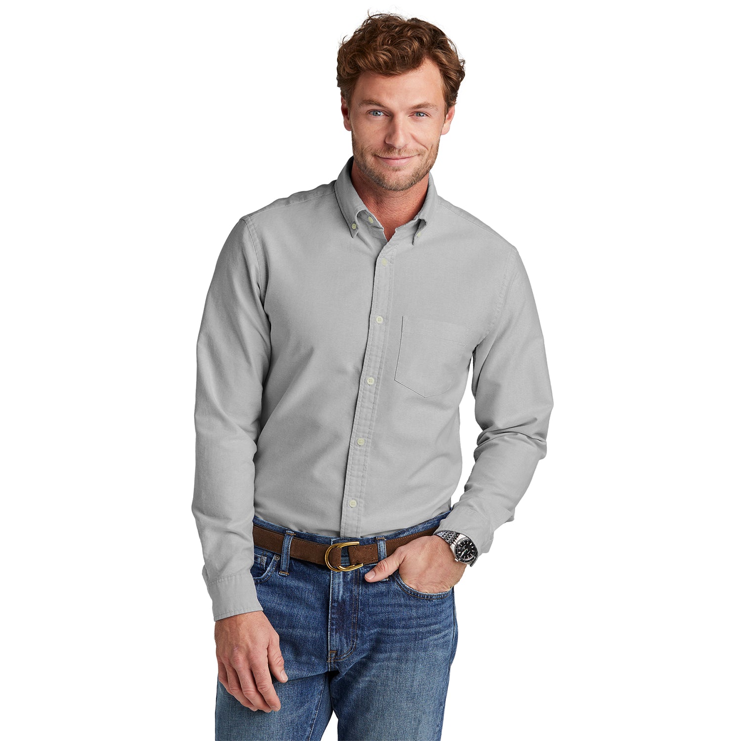 Brooks Brothers Casual Oxford Cloth Shirt Embroidered - Windsor Grey