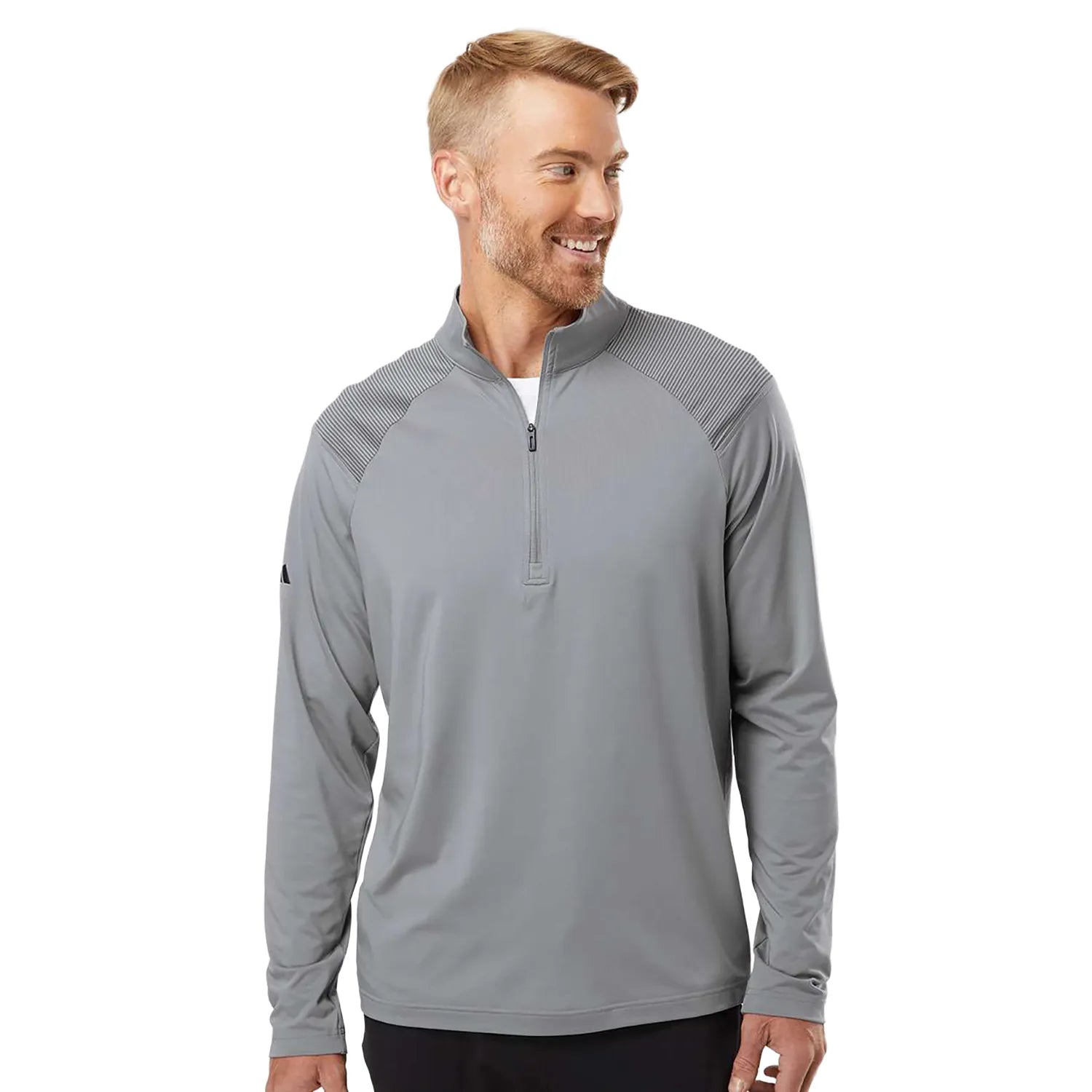 Adidas Shoulder Stripe QuarterZip Pullover Embroidered