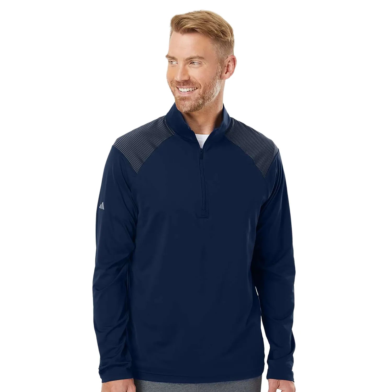 Adidas Shoulder Stripe QuarterZip Pullover Embroidered